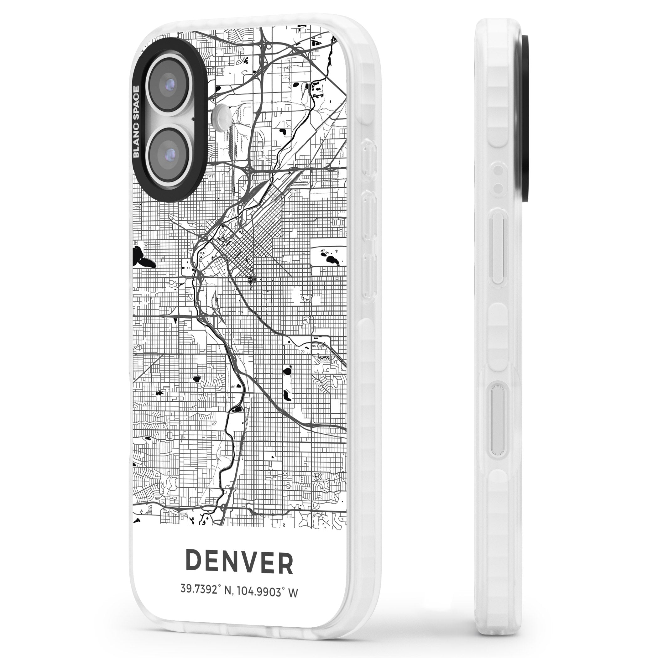 Denver Map iPhone 17 Impact Clear Phone Case Side Profile