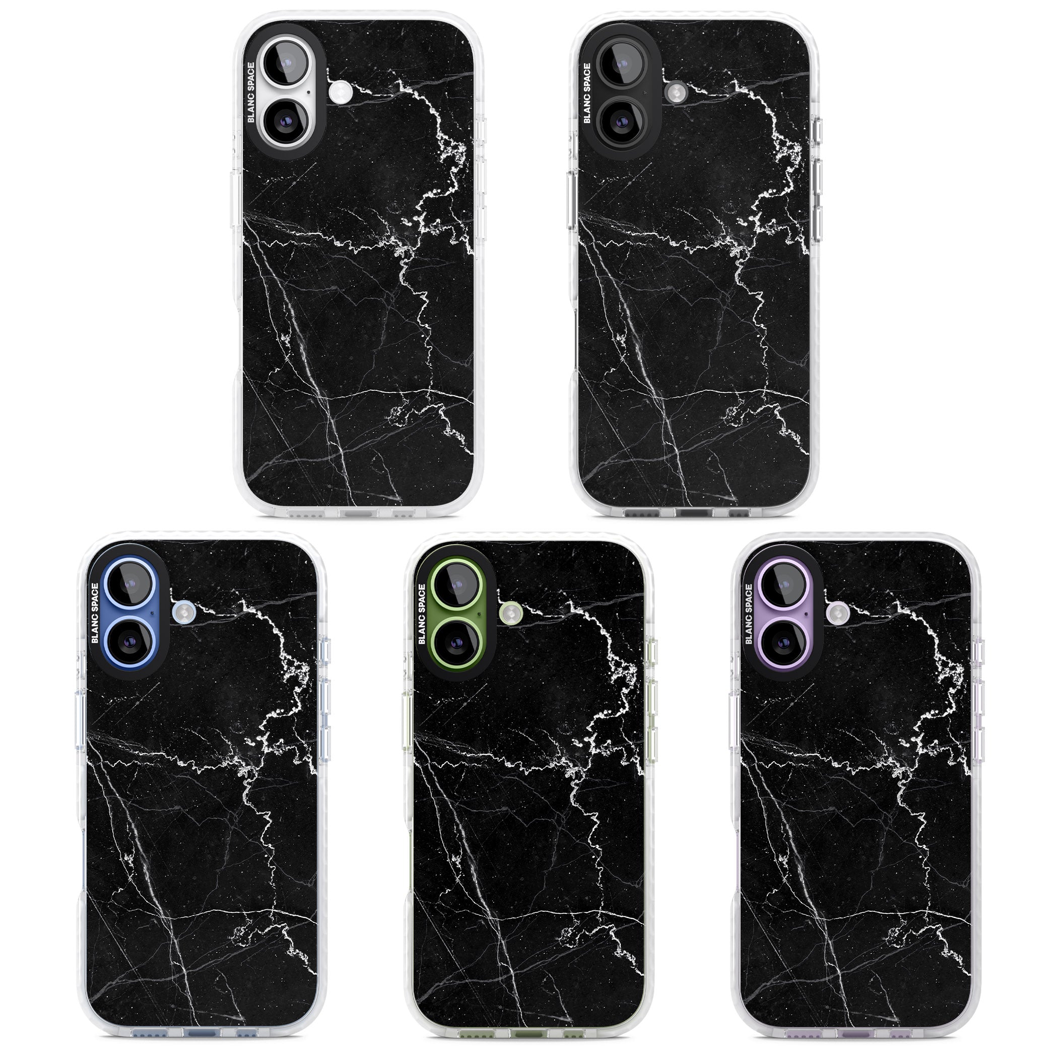 Bold Black Marble With White Texture iPhone 17 Impact Clear Phone Case APT Impact Protection