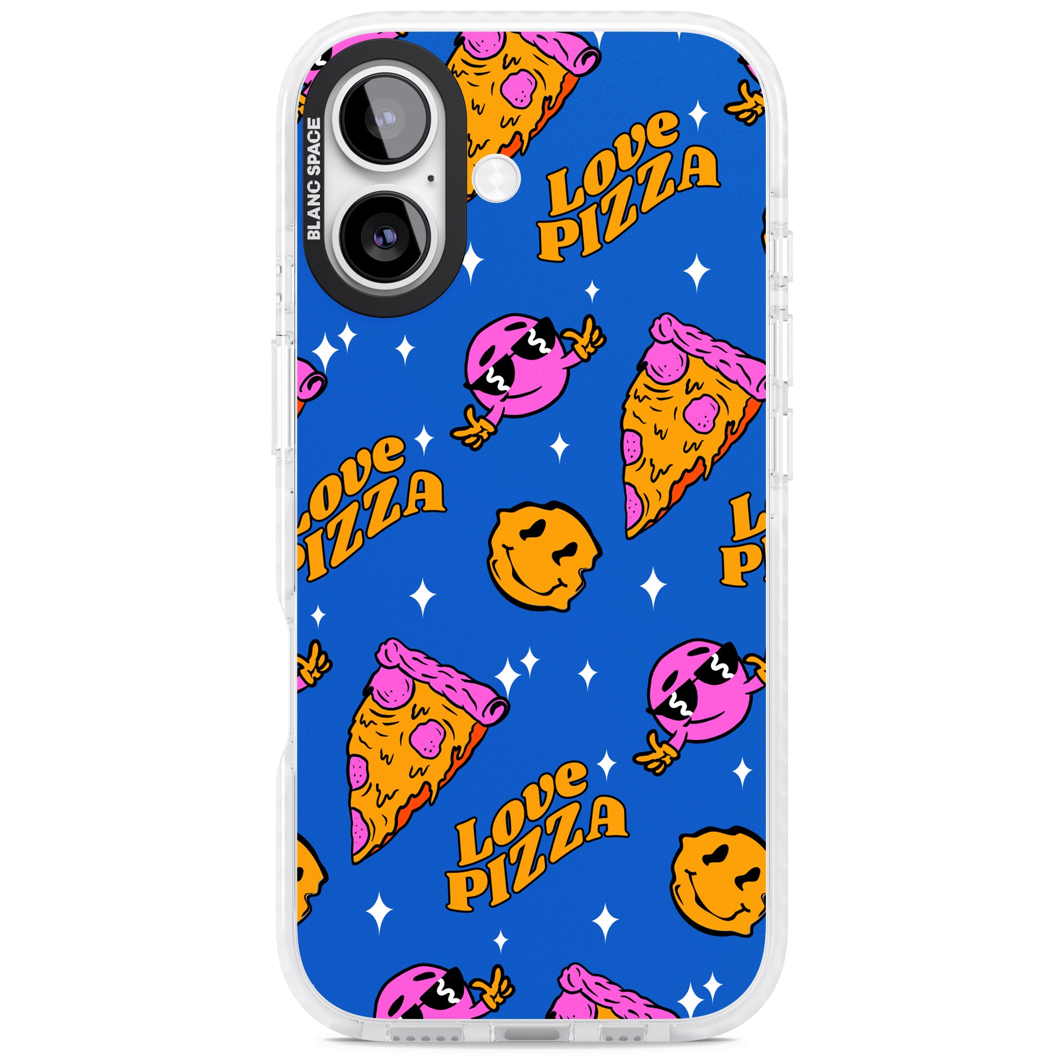 Psychedelic Love Pizza Pattern iPhone 17 Impact Clear Phone Case