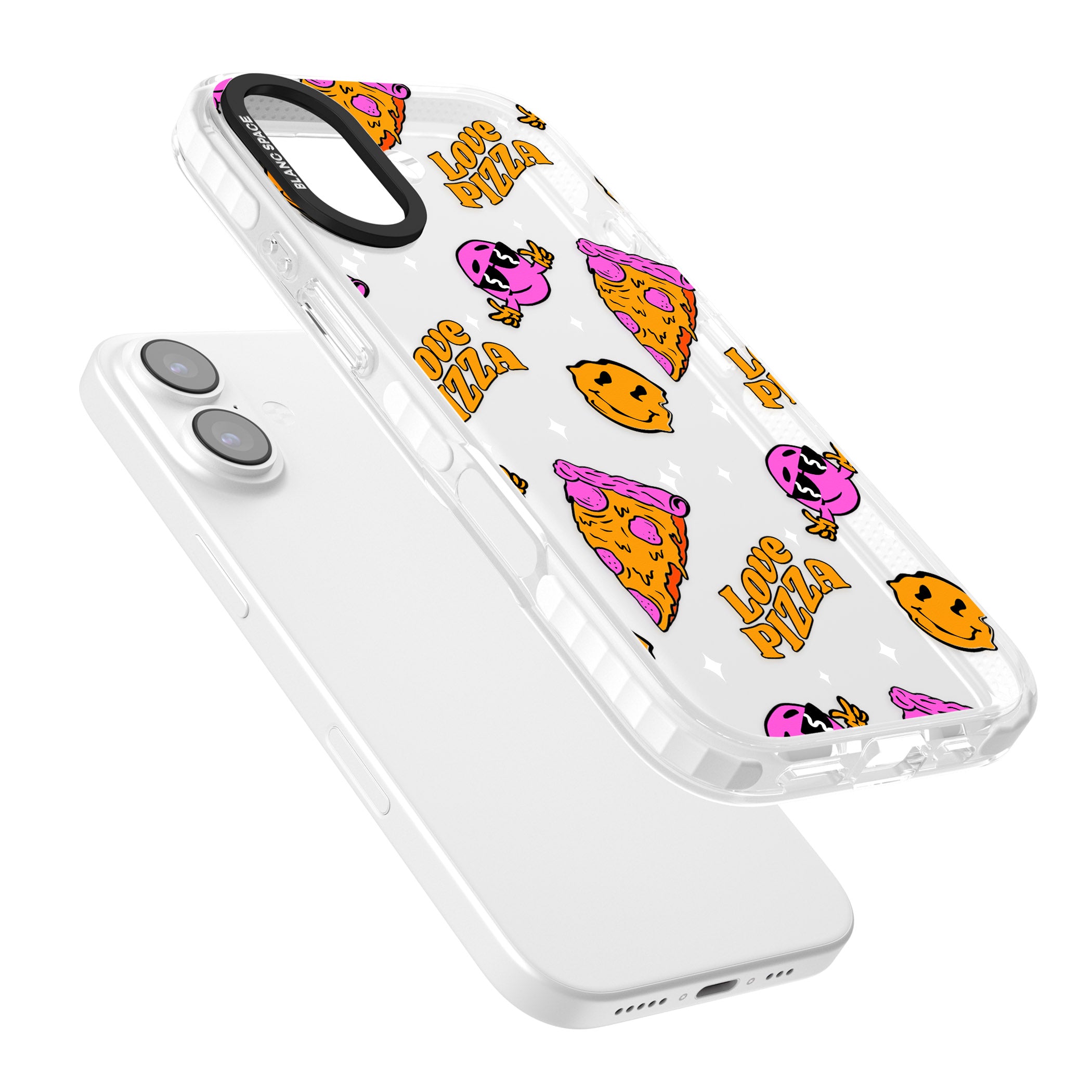 Psychedelic Love Pizza Pattern (Clear) iPhone 17 Impact Clear Phone Case Colours