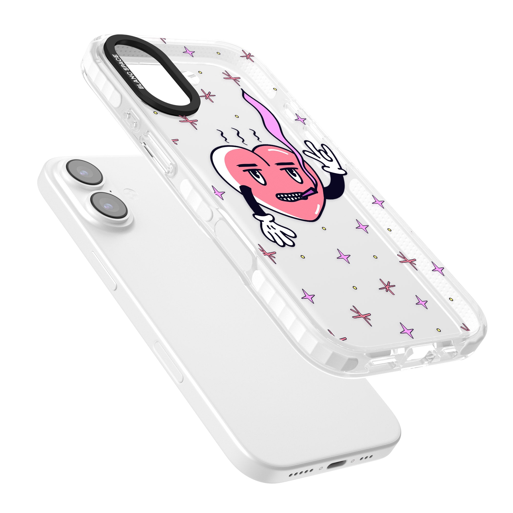 Quirky Heart iPhone 17 Impact Clear Phone Case Colours