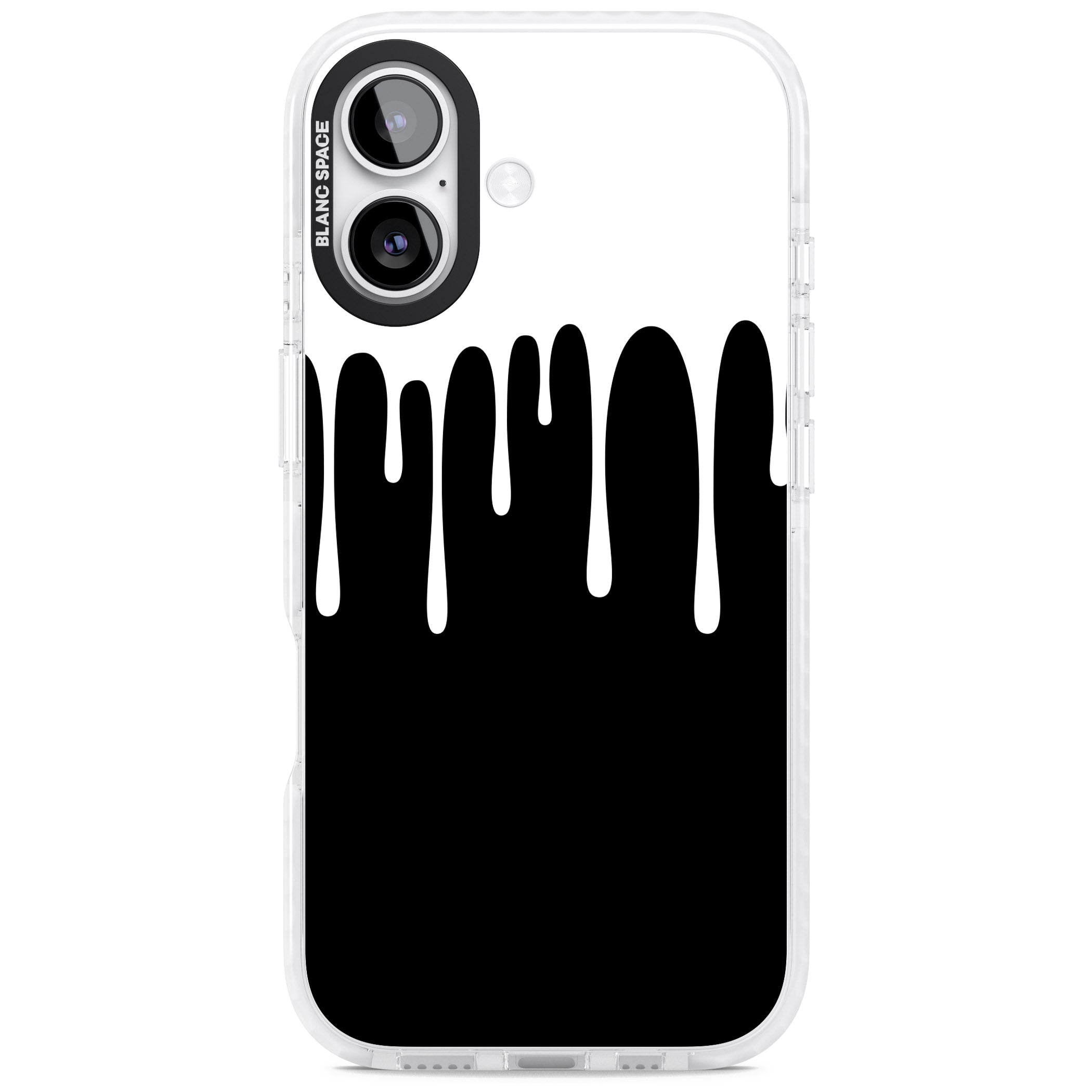 Melted Effect: White & Black iPhone 17 Impact Clear Phone Case
