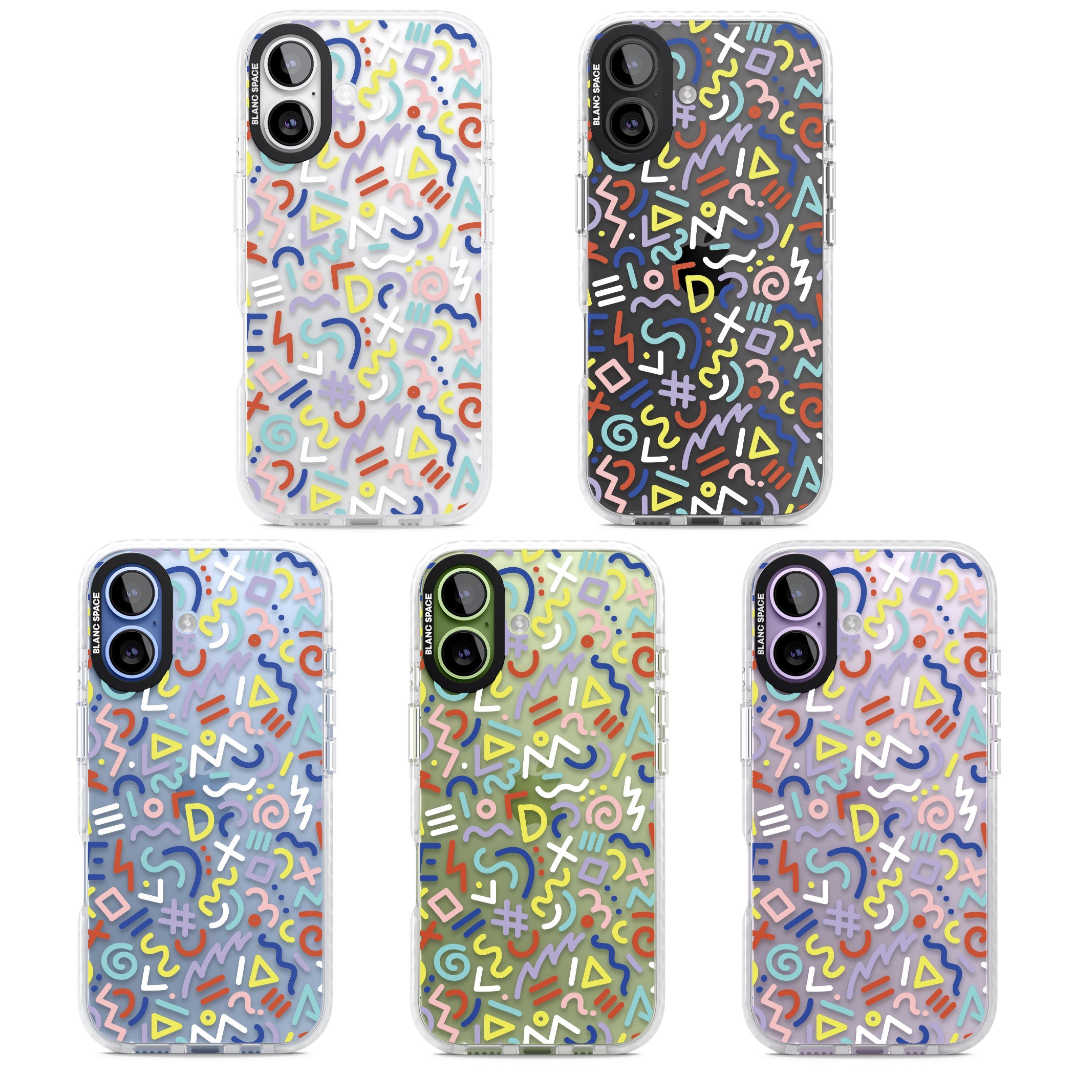 Colorful Retro Pattern iPhone 17 Impact Clear Phone Case APT Impact Protection