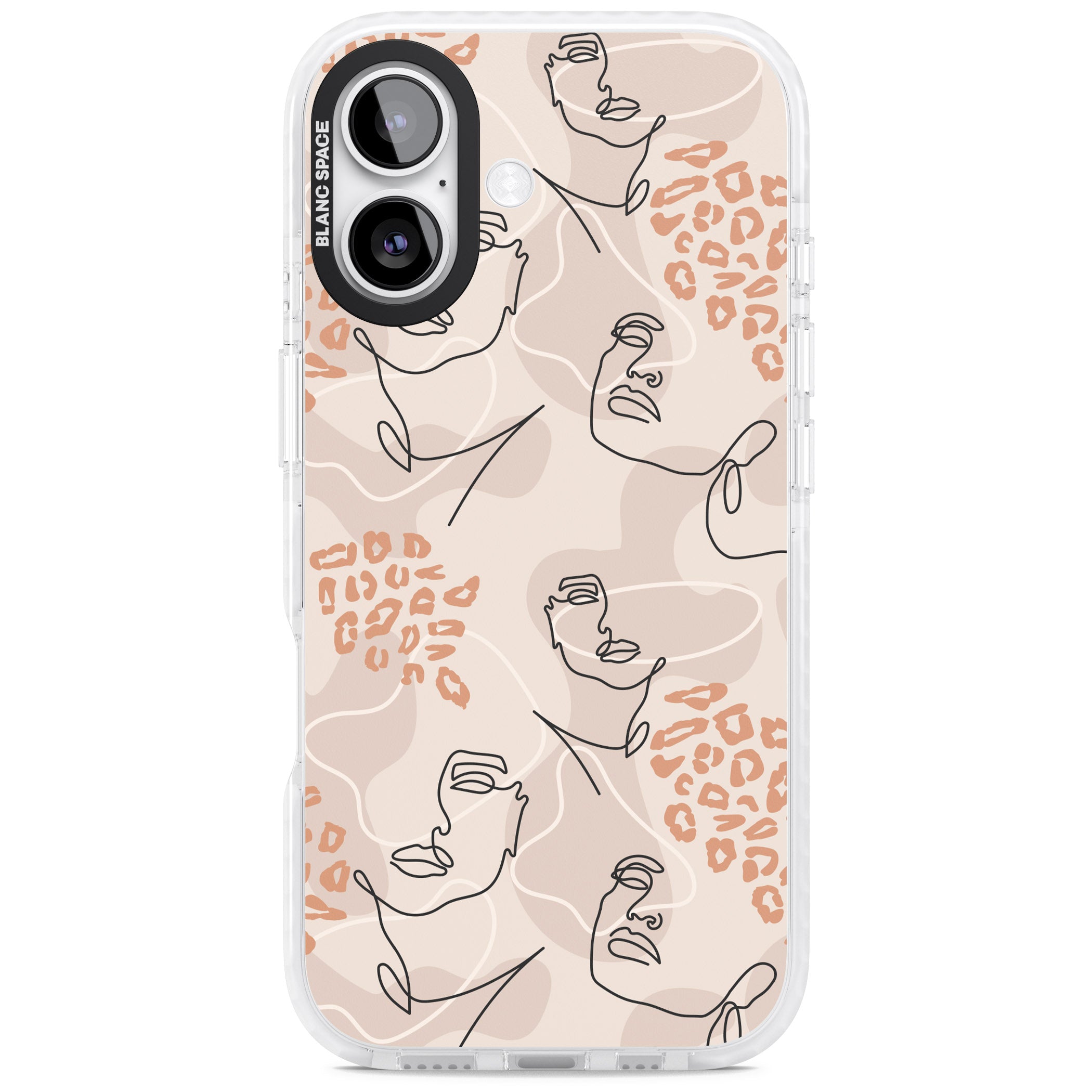 Abstract Faces Leopard iPhone 17 Impact Clear Phone Case