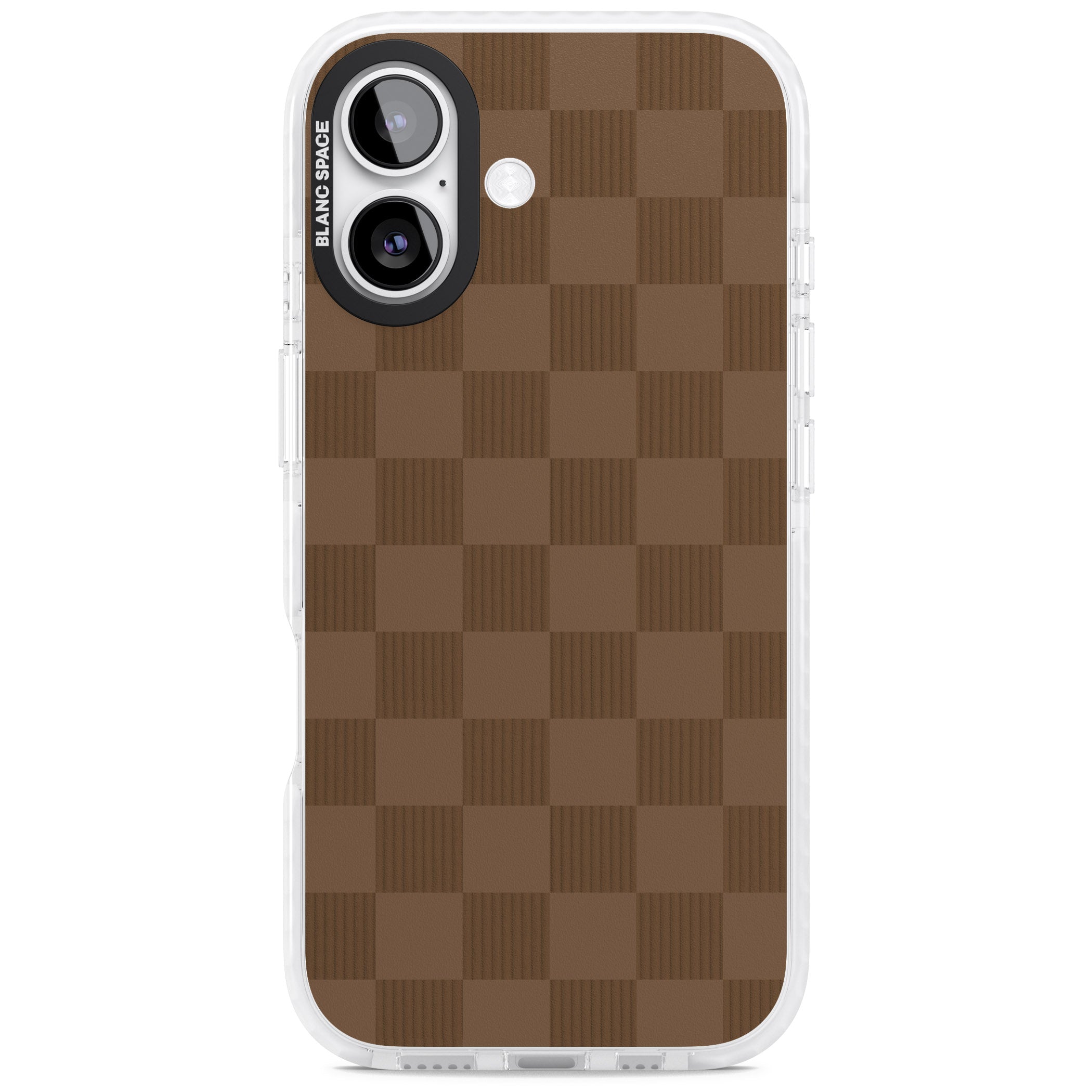 Chocolate Checkered iPhone 17 Impact Clear Phone Case