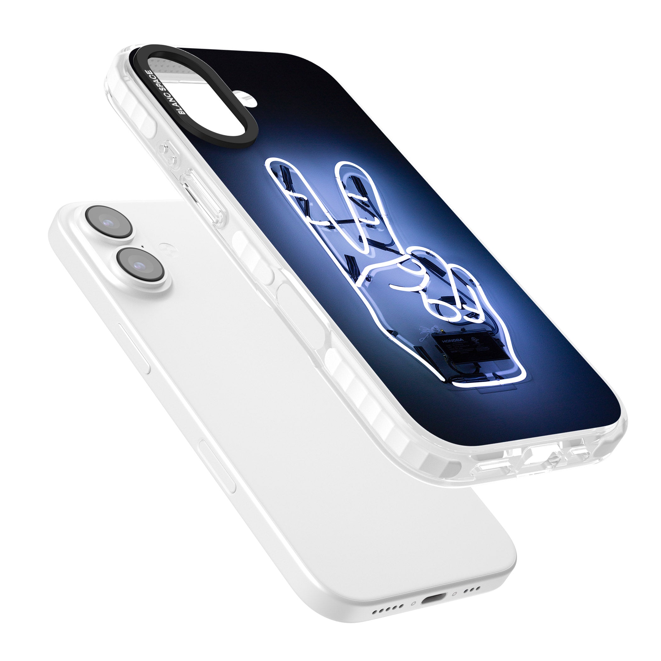 Neon Peace Sign iPhone 17 Impact Clear Phone Case Colours