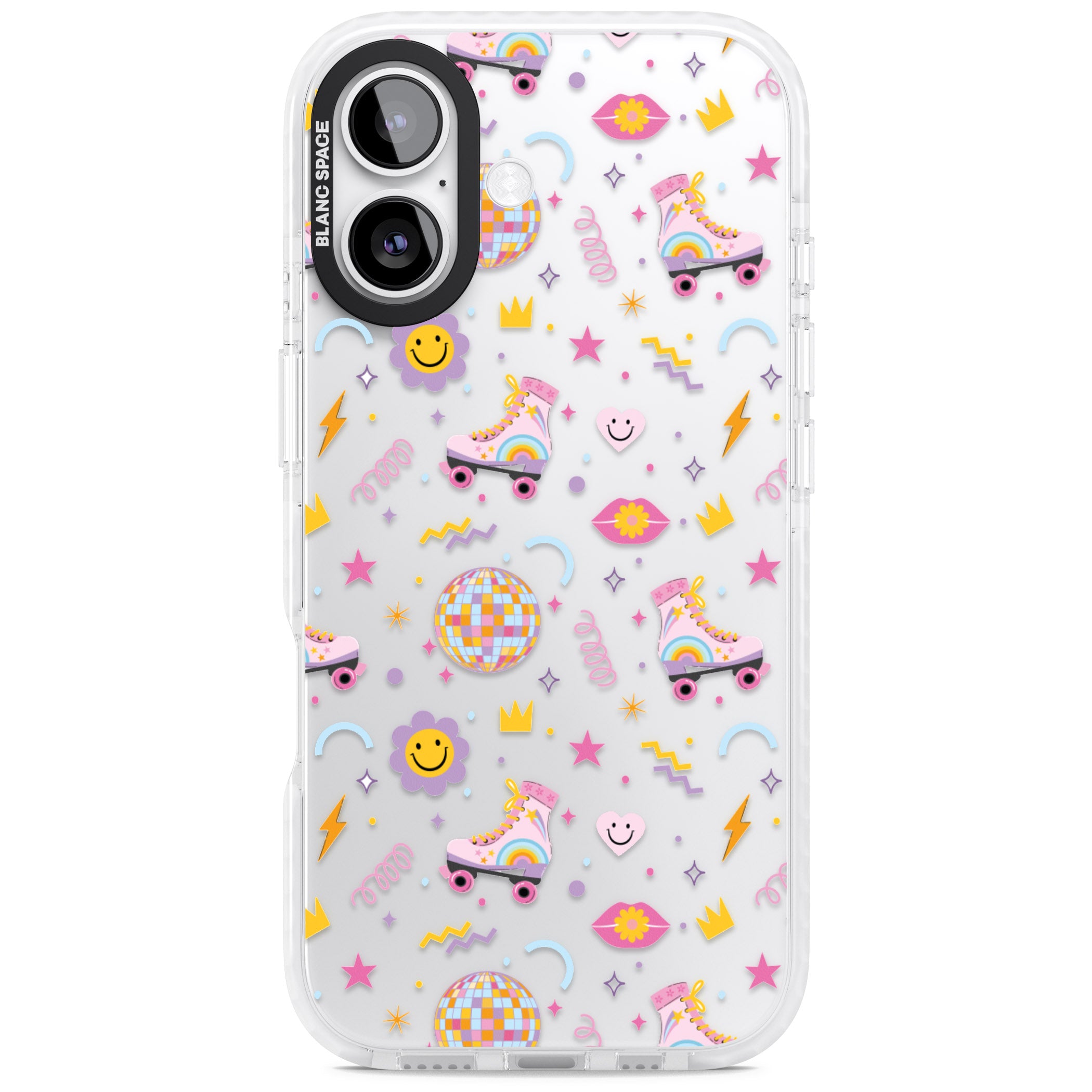 Roller Disco Pattern iPhone 17 Impact Clear Phone Case