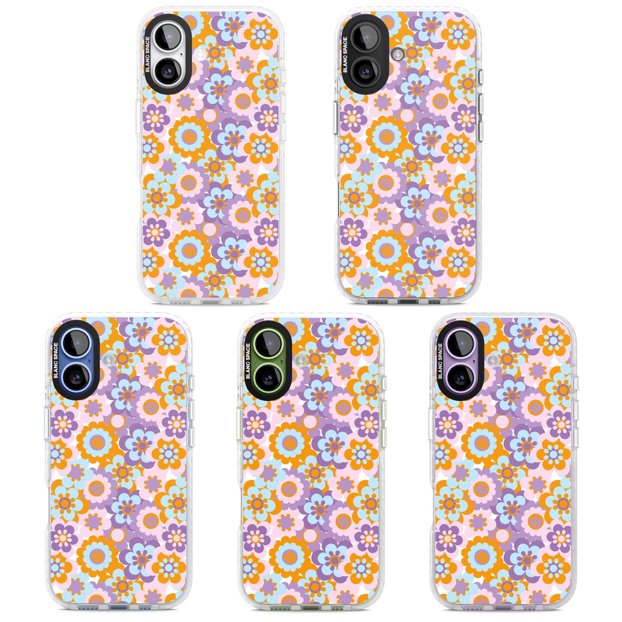 Flower Power Pattern iPhone 17 Impact Clear Phone Case APT Impact Protection