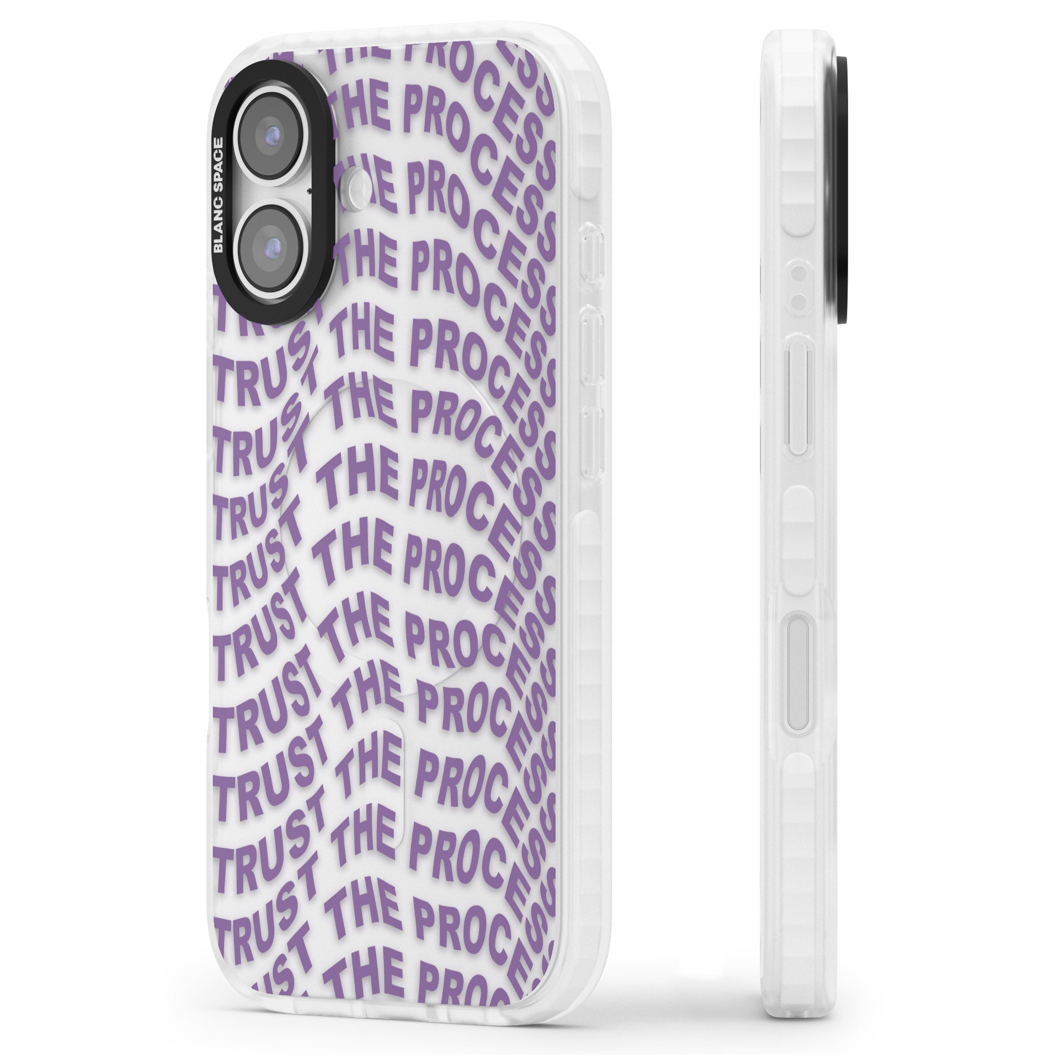 Trust The Process iPhone 17 Impact Clear Phone Case Side Profile