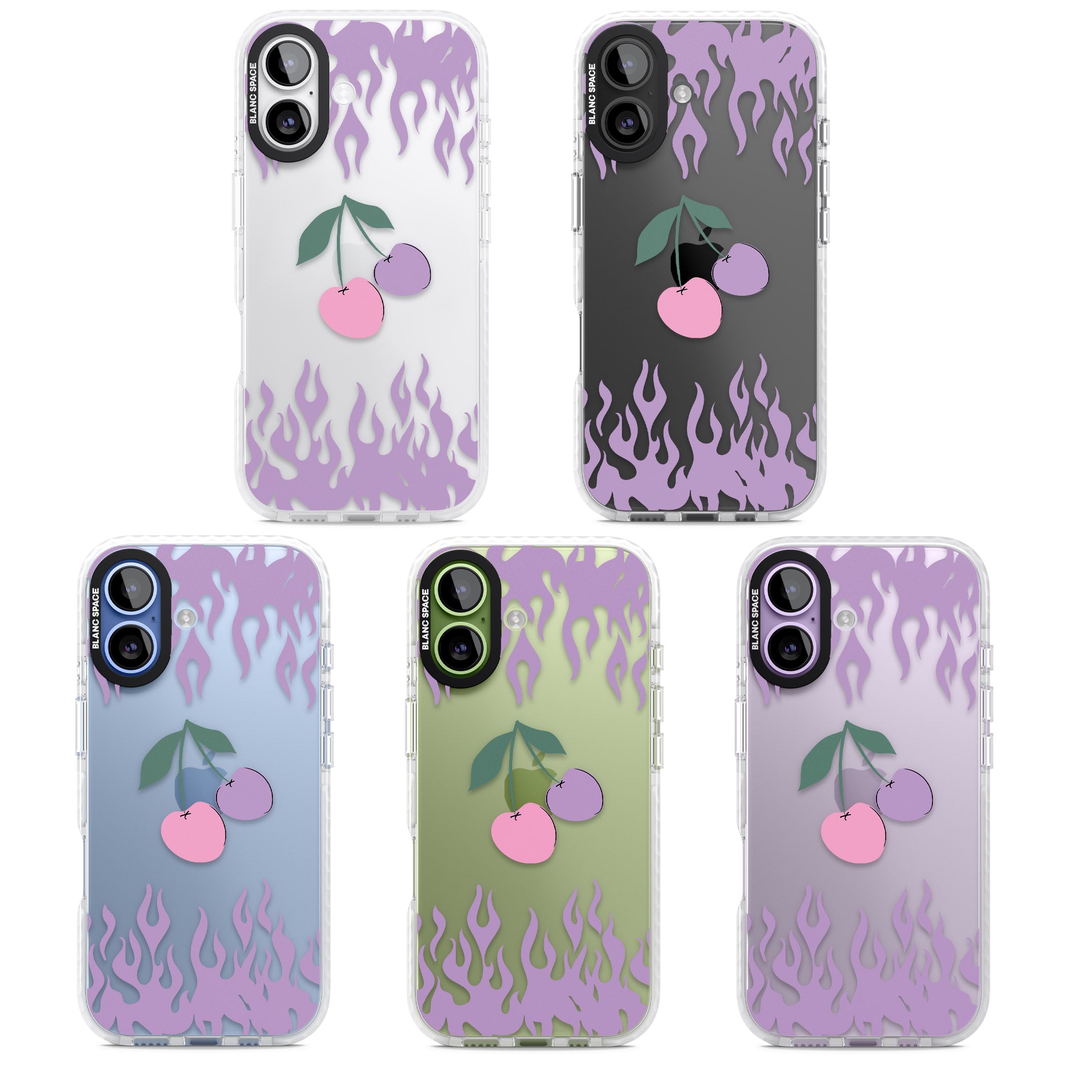 Cherries N' Flames iPhone 17 Impact Clear Phone Case APT Impact Protection