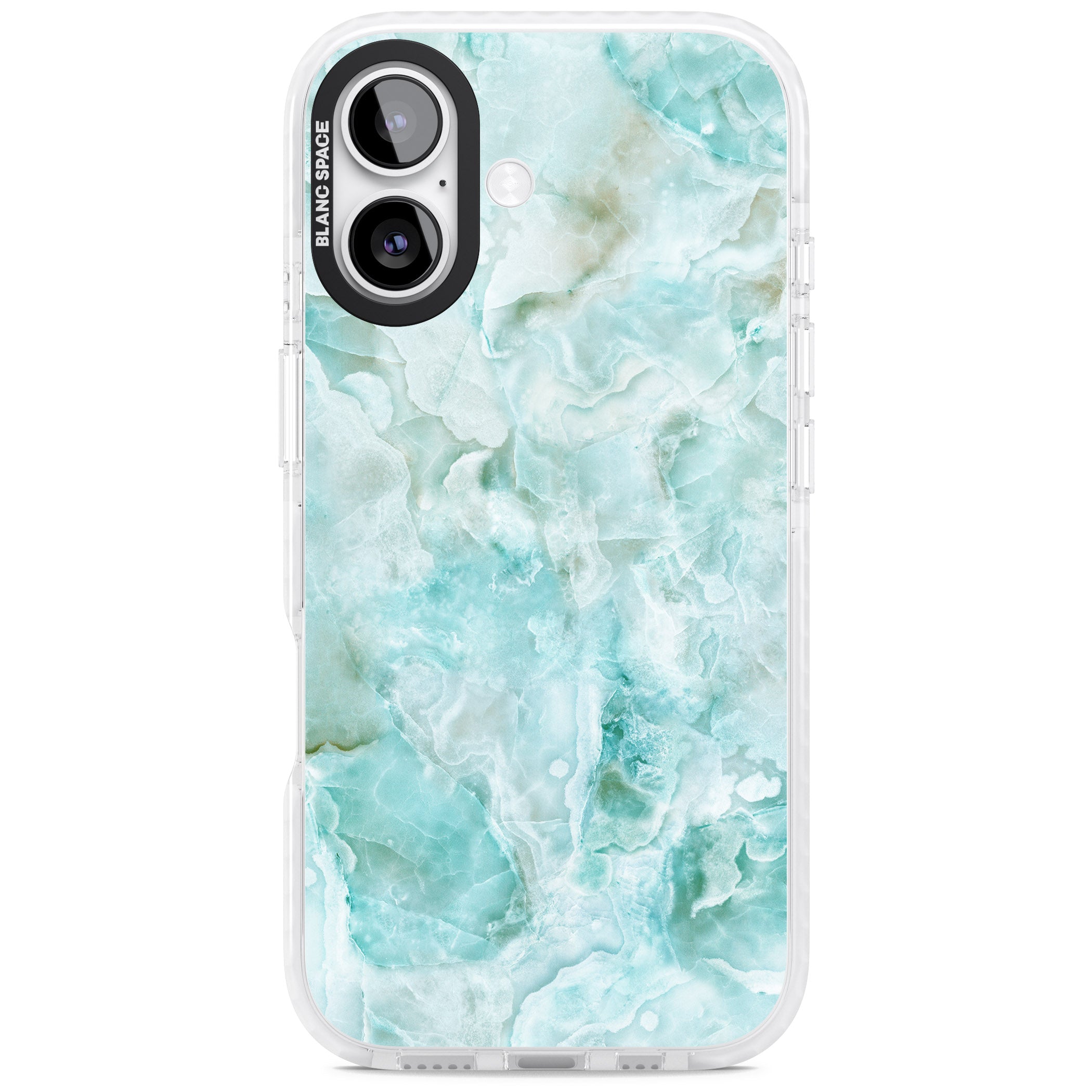 Aqua Onyx Marble iPhone 17 Impact Clear Phone Case