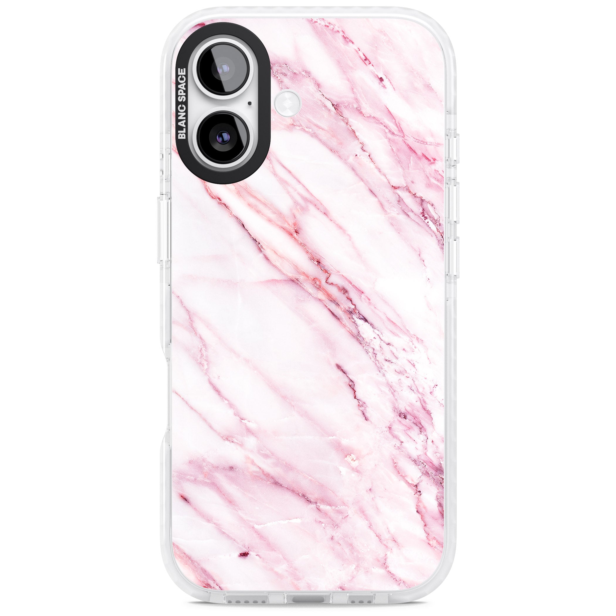 White Pink Onyx Marble iPhone 17 Impact Clear Phone Case