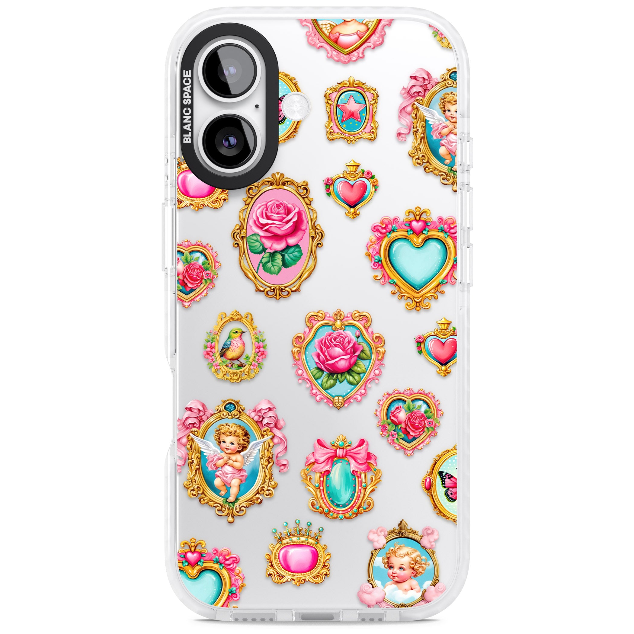 Angelcore Hearts Frames iPhone 17 Impact Clear Phone Case