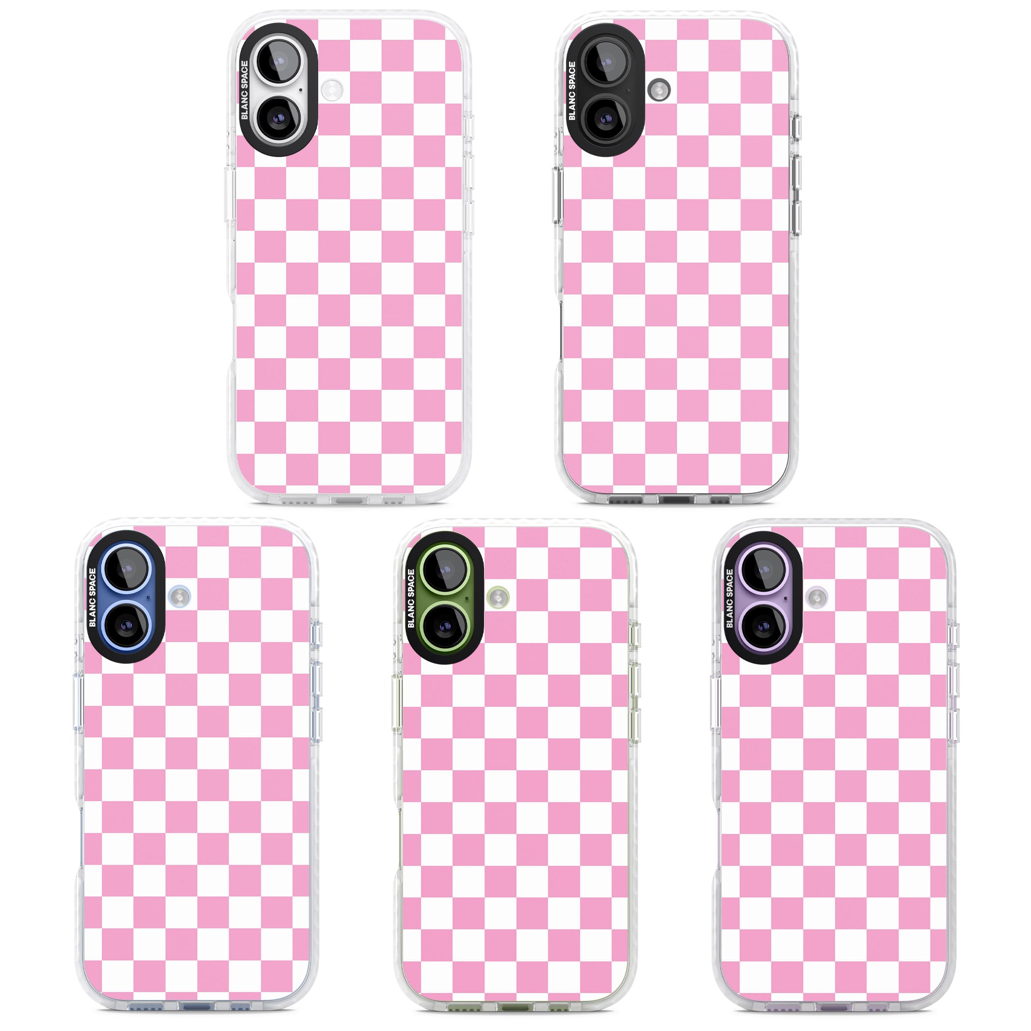 Pink Checkered iPhone 17 Impact Clear Phone Case APT Impact Protection