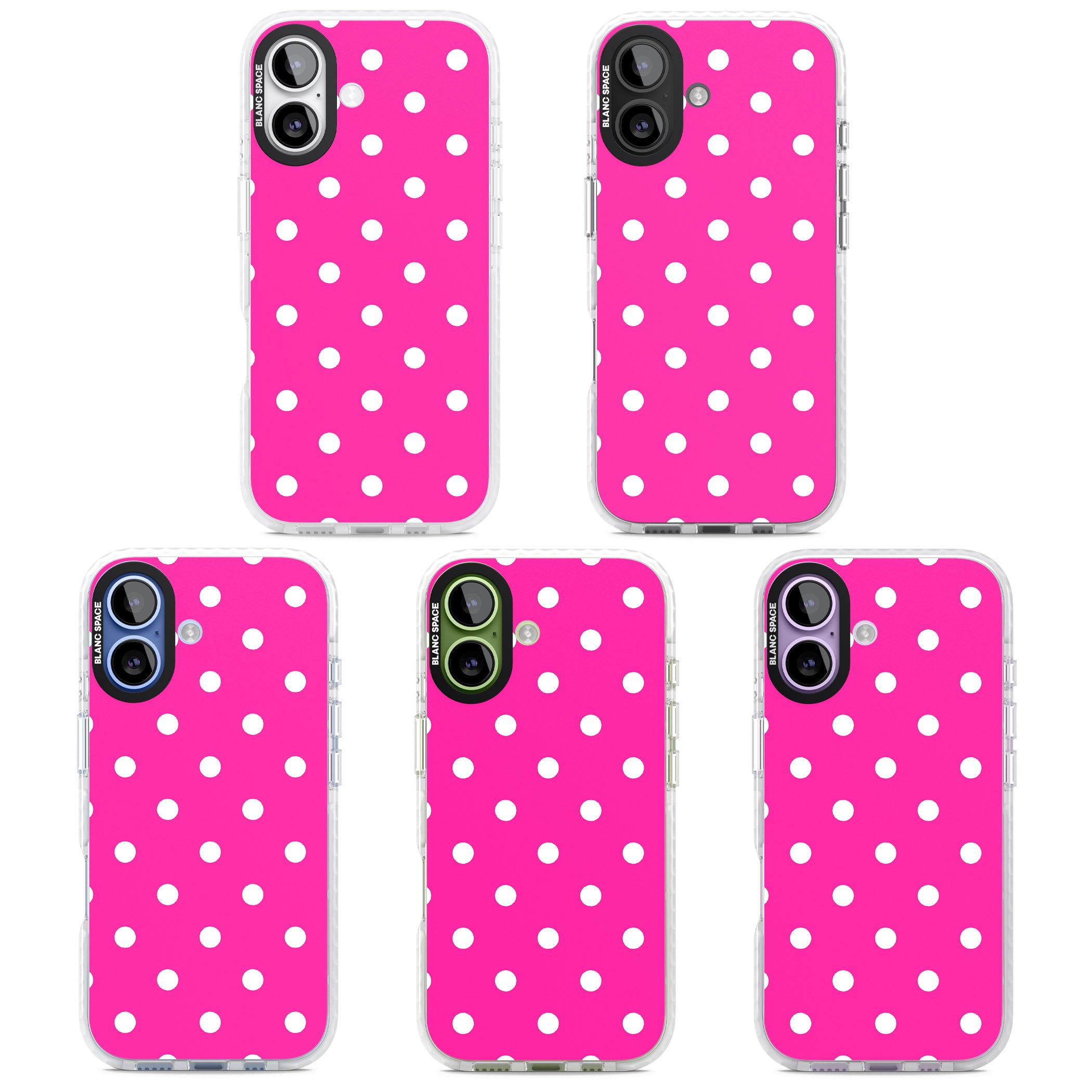 Pink Polka Dot iPhone 17 Impact Clear Phone Case APT Impact Protection