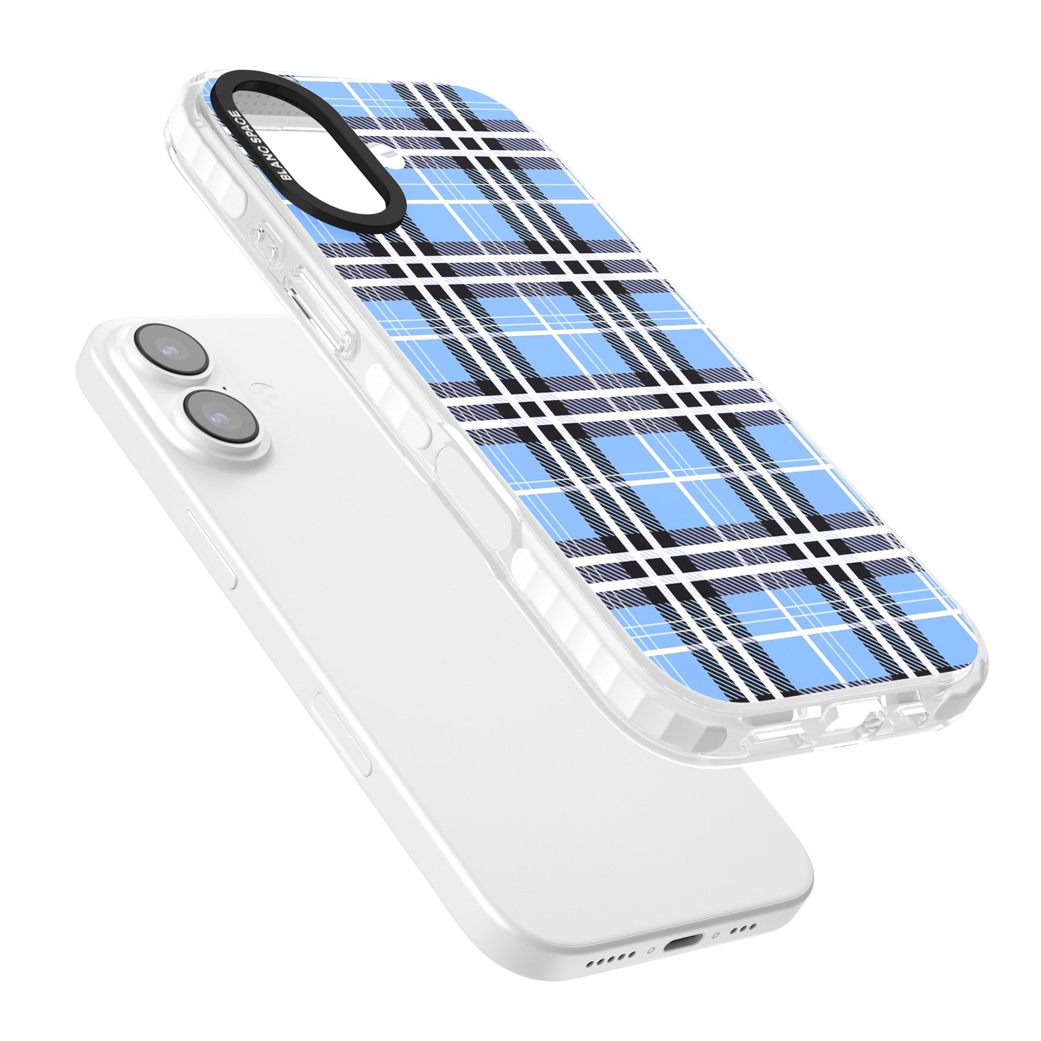 Blue Plaid iPhone 17 Impact Clear Phone Case Colours