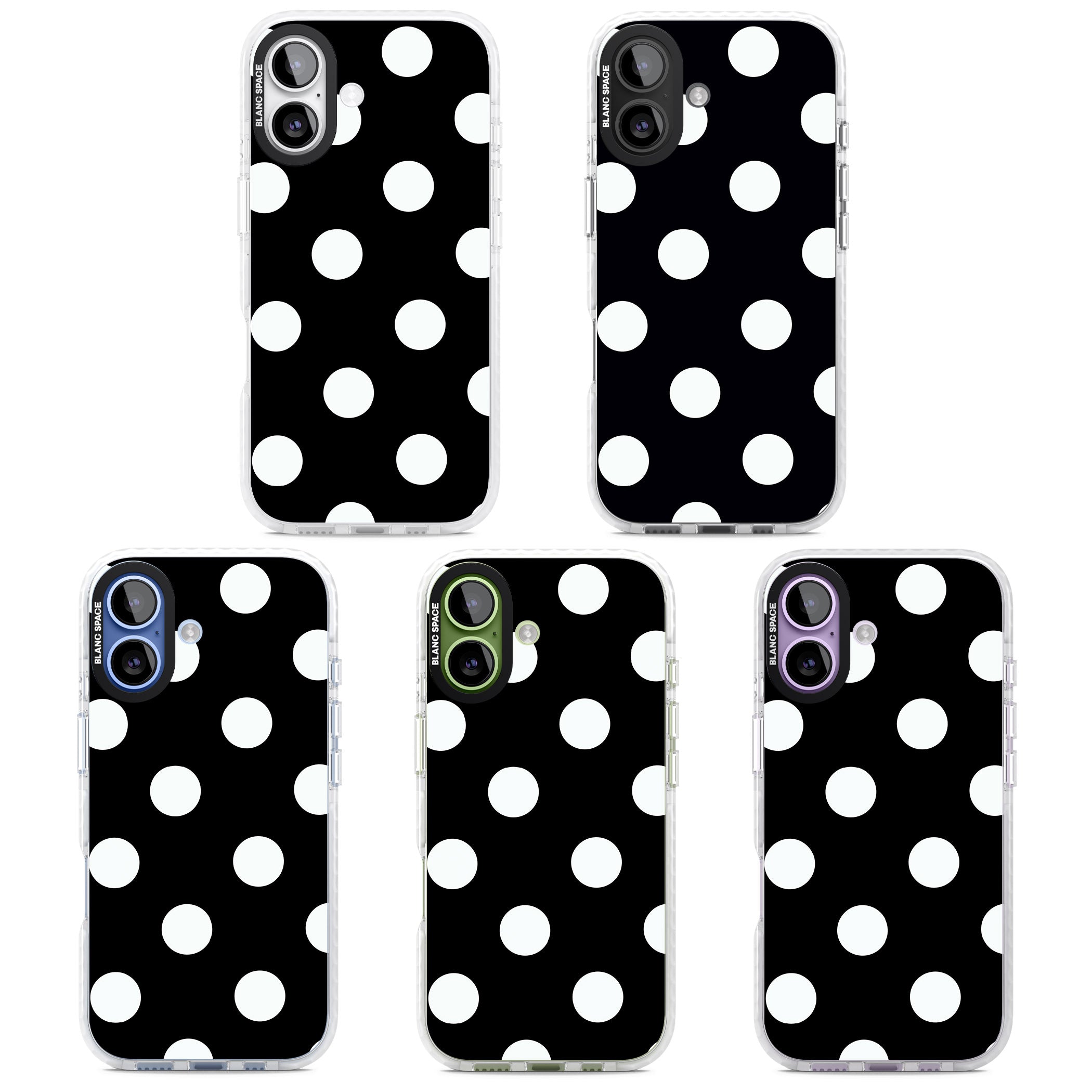 Chic Black Polka Dot iPhone 17 Impact Clear Phone Case APT Impact Protection