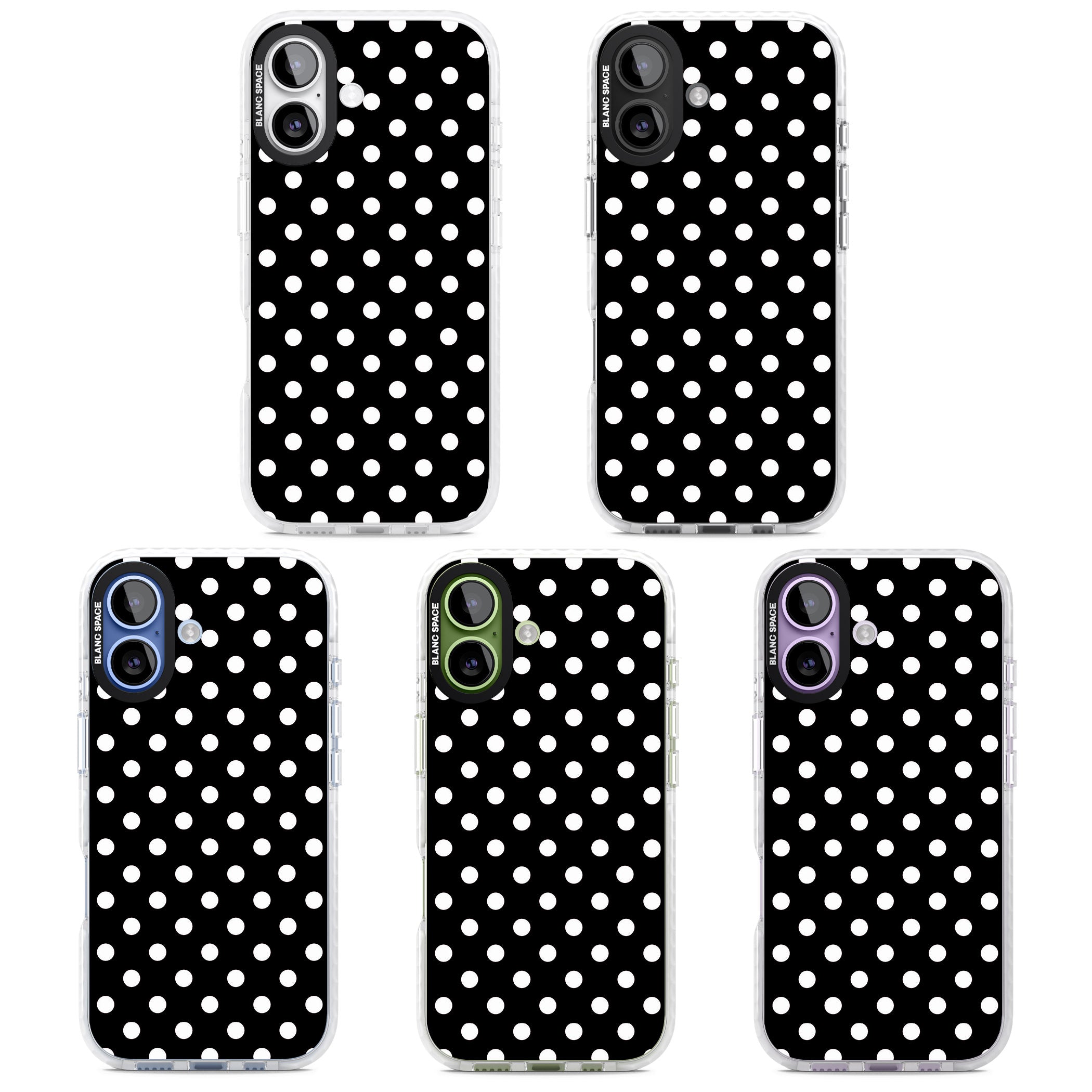 Designer Chic Black Polka Dot iPhone 17 Impact Clear Phone Case APT Impact Protection