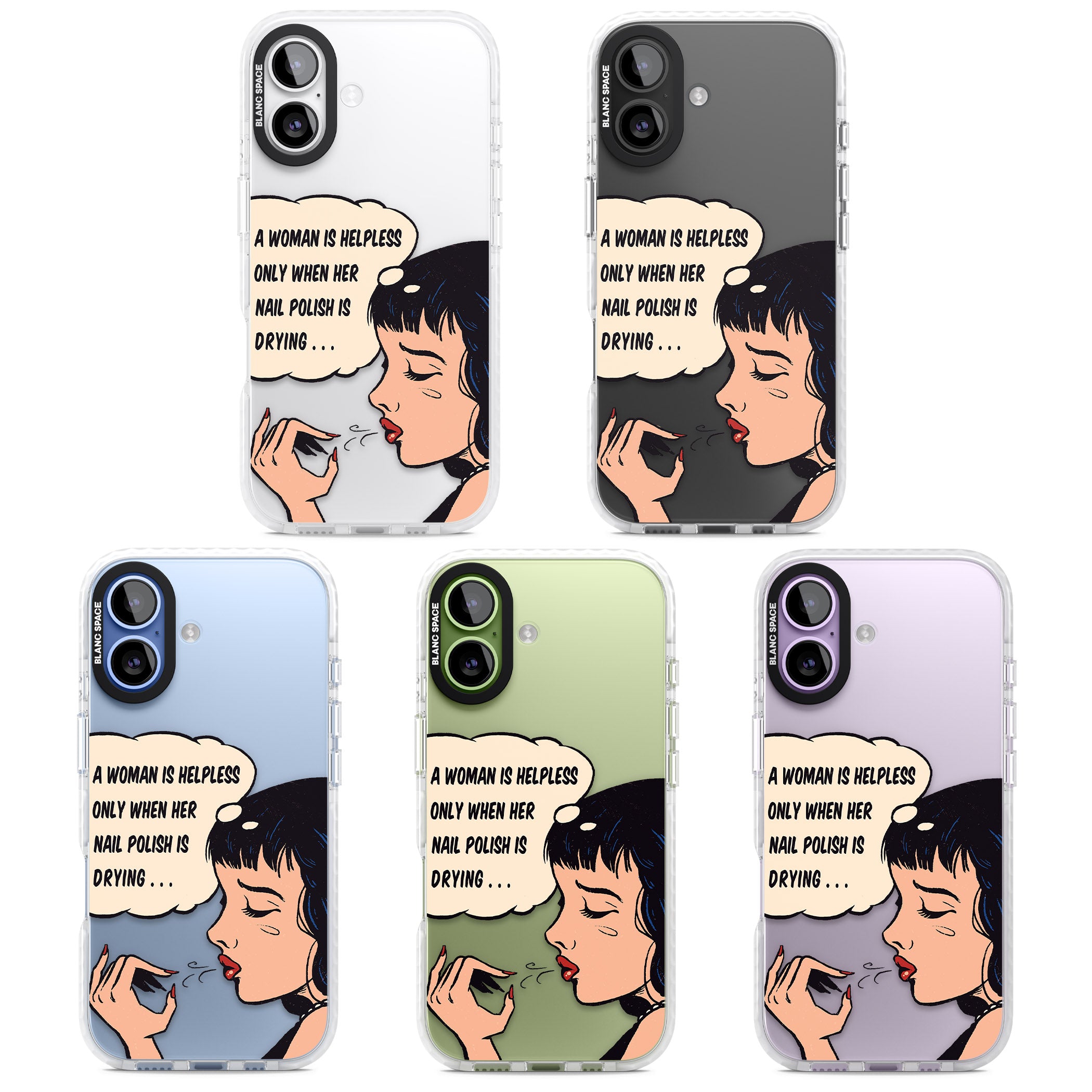 Drying Nails Pop Art iPhone 17 Impact Clear Phone Case APT Impact Protection