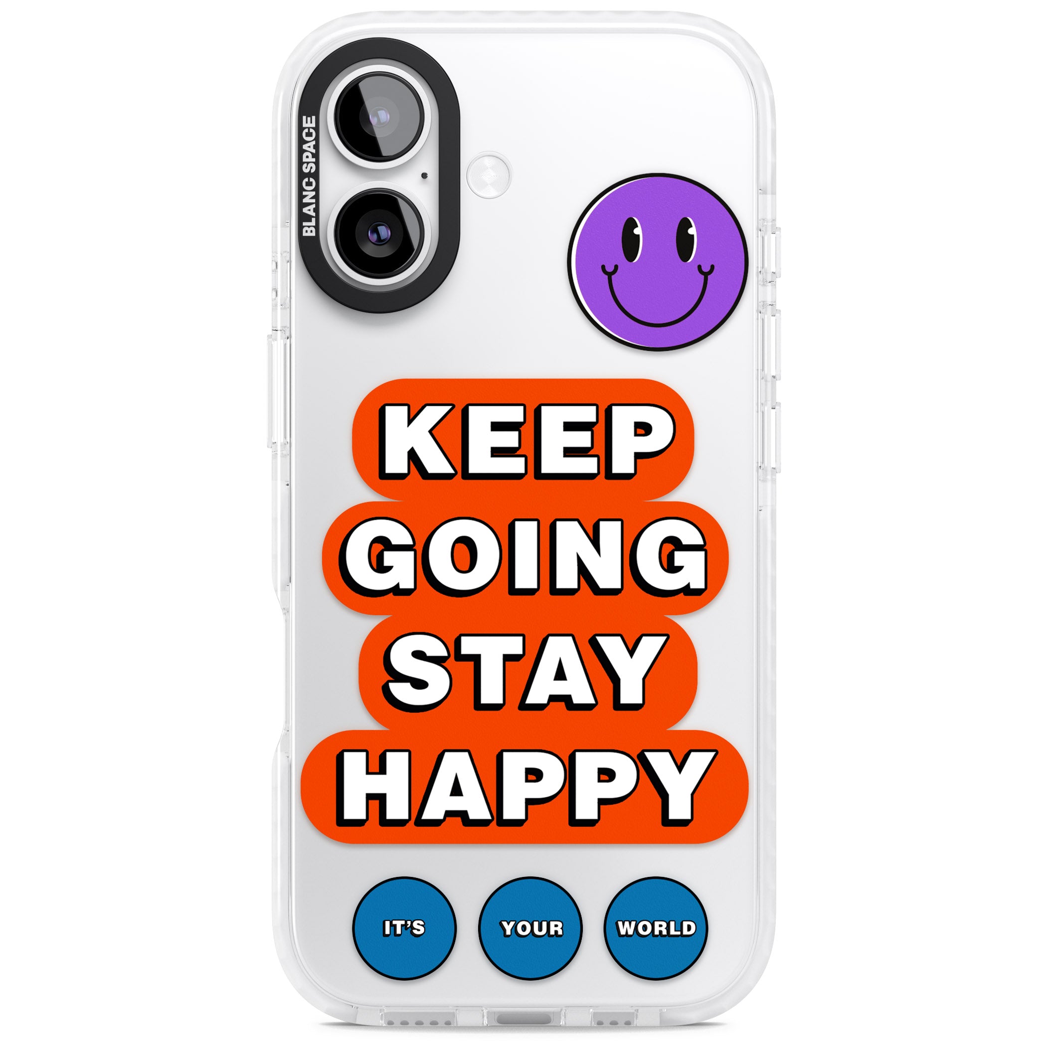 Keep Going Stay Happy iPhone 17 Impact Clear Phone Case