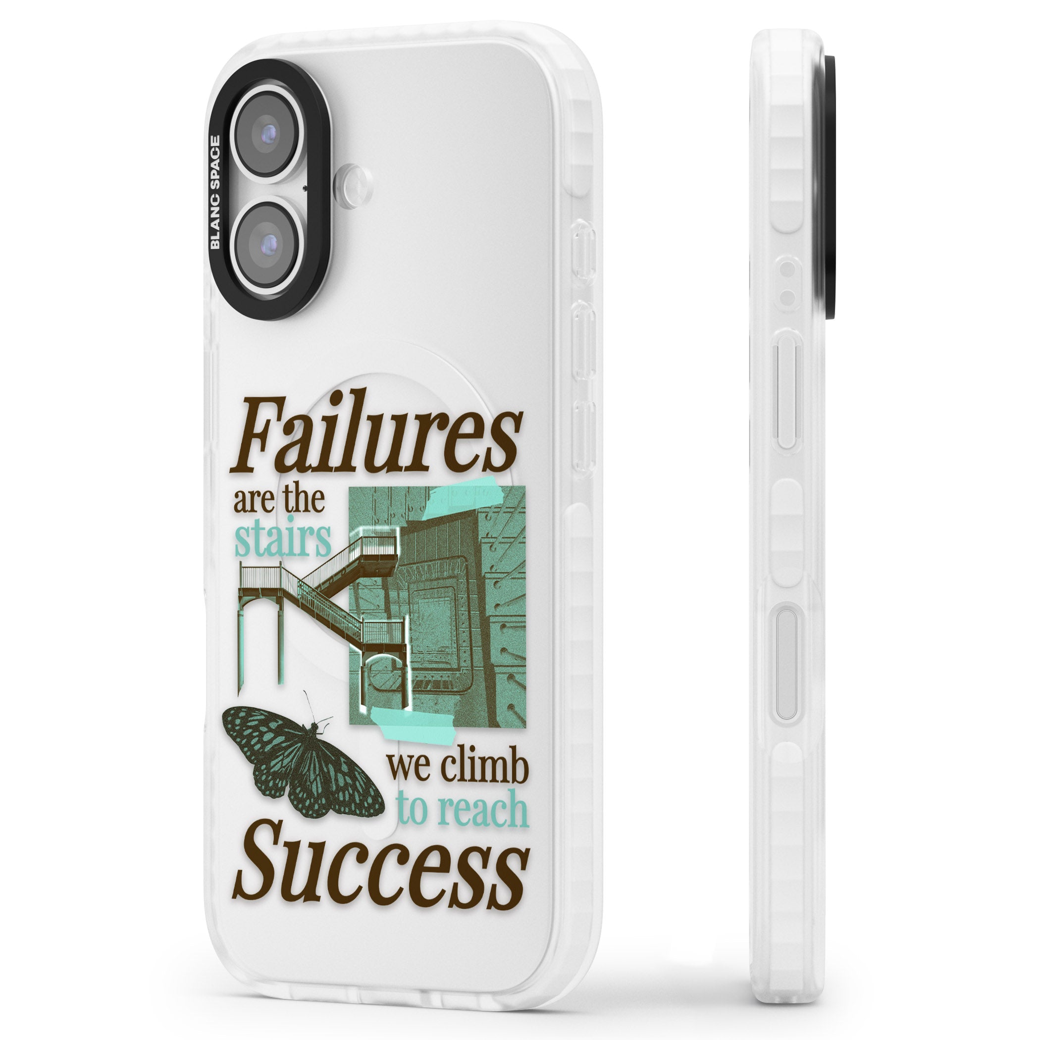 Fail To Succeed iPhone 17 Impact Clear Phone Case Side Profile