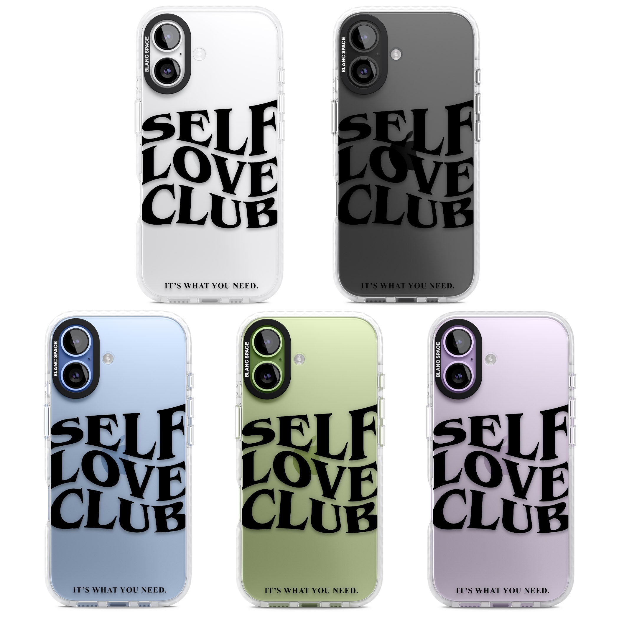 Self Love Club Black iPhone 17 Impact Clear Phone Case APT Impact Protection