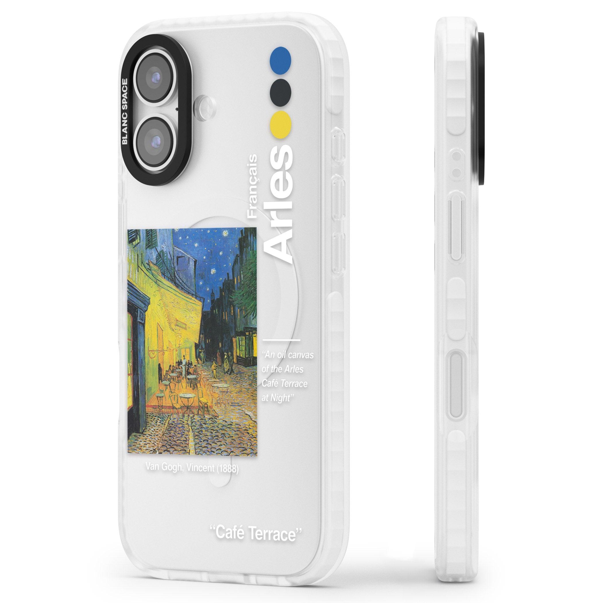 Cafe Terrace At Night iPhone 17 Impact Clear Phone Case Side Profile