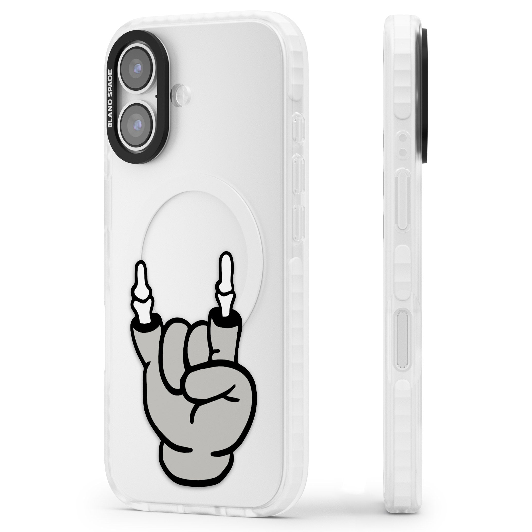 Rock 'Til You Drop iPhone 17 Impact Clear Phone Case Side Profile