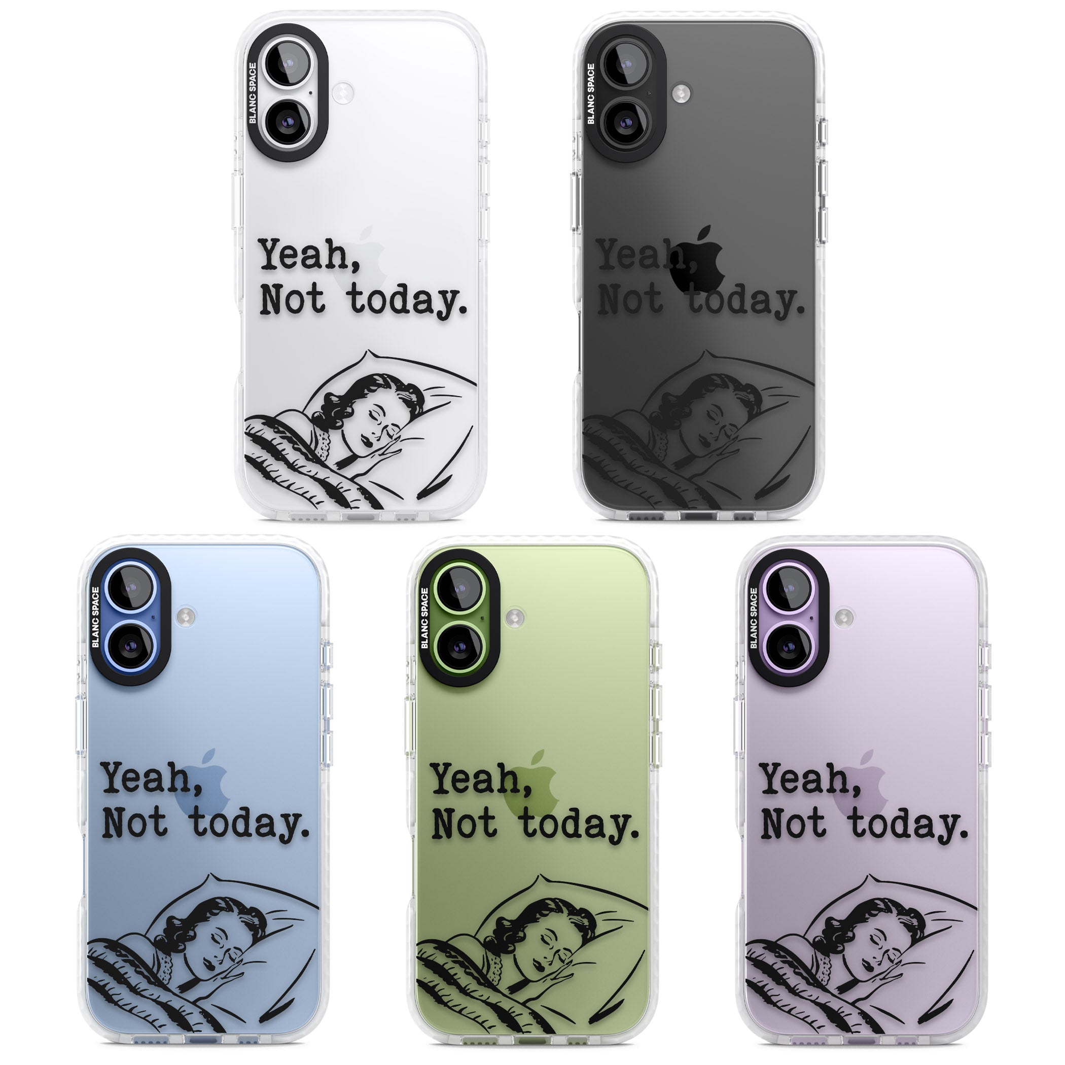 Yeah, Not Today iPhone 17 Impact Clear Phone Case APT Impact Protection