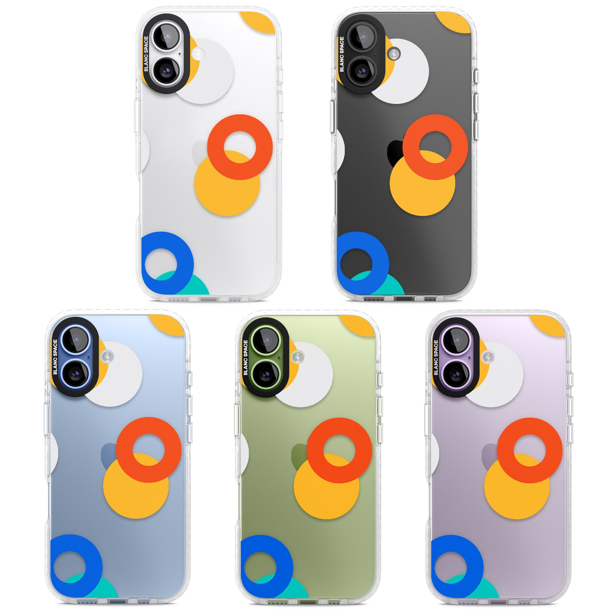 Abstract Mixed Circles iPhone 17 Impact Clear Phone Case APT Impact Protection