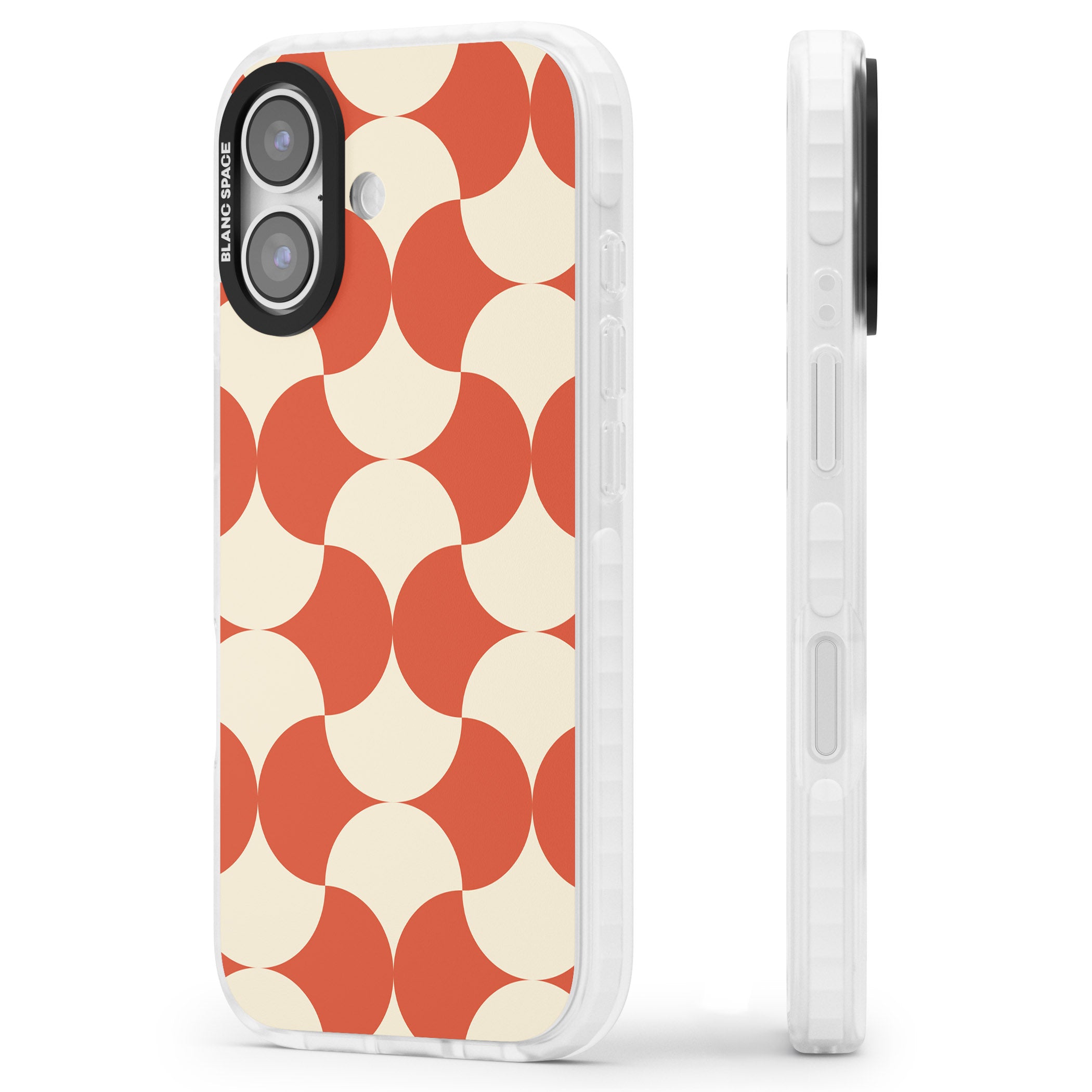 Abstract Retro Shapes iPhone 17 Impact Clear Phone Case Side Profile