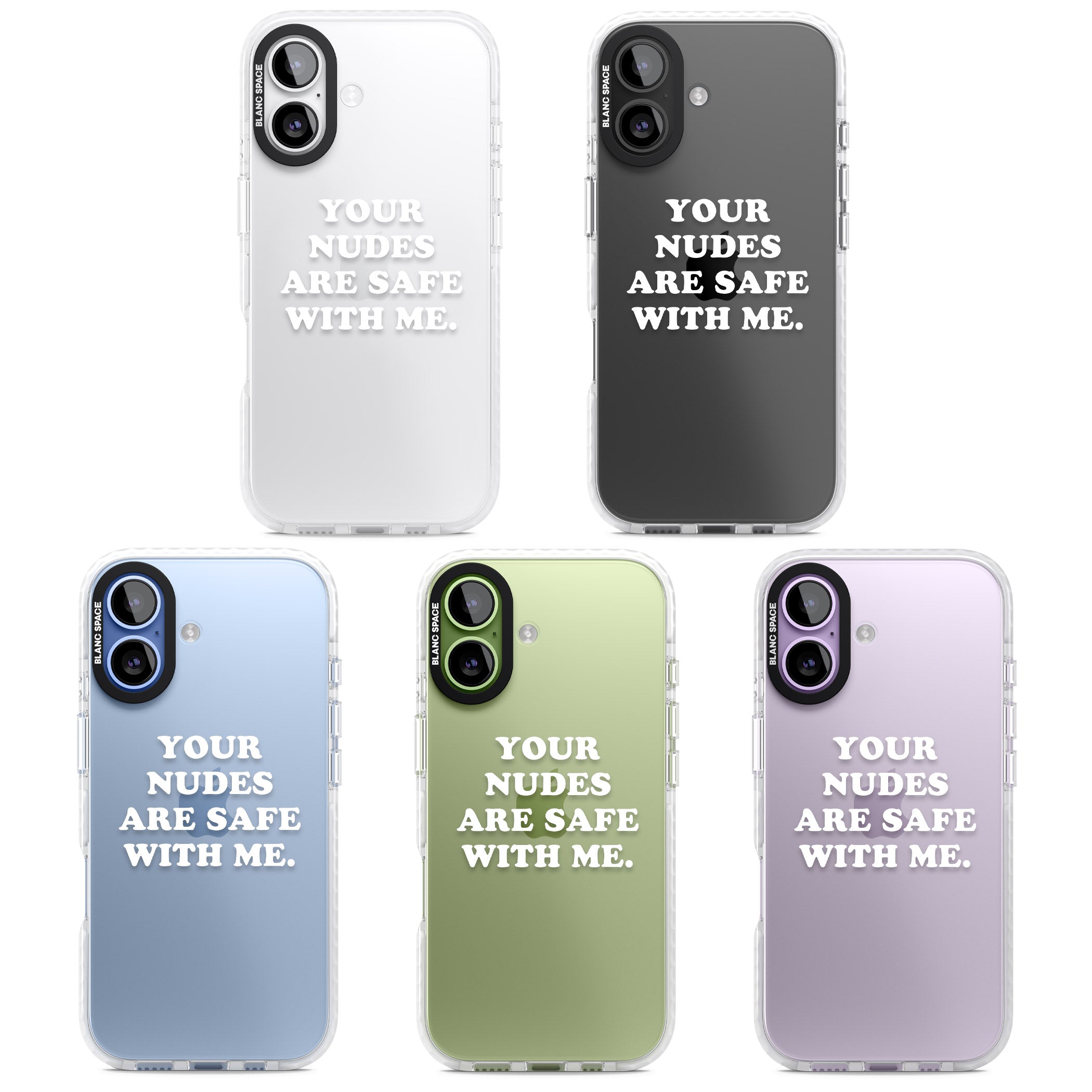 Your Nudes Are Safe White iPhone 17 Impact Clear Phone Case APT Impact Protection