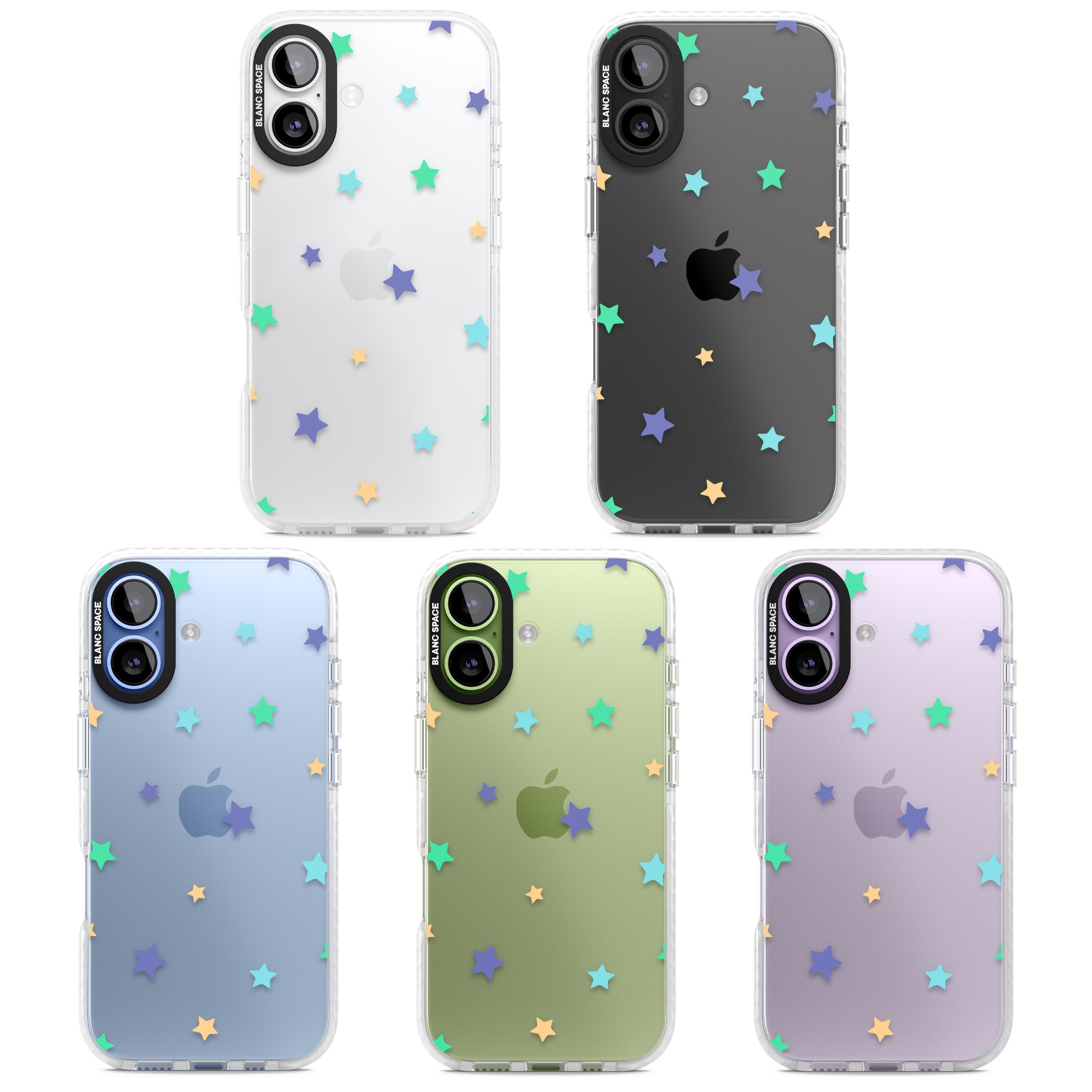 Pastel Star Pattern iPhone 17 Impact Clear Phone Case APT Impact Protection
