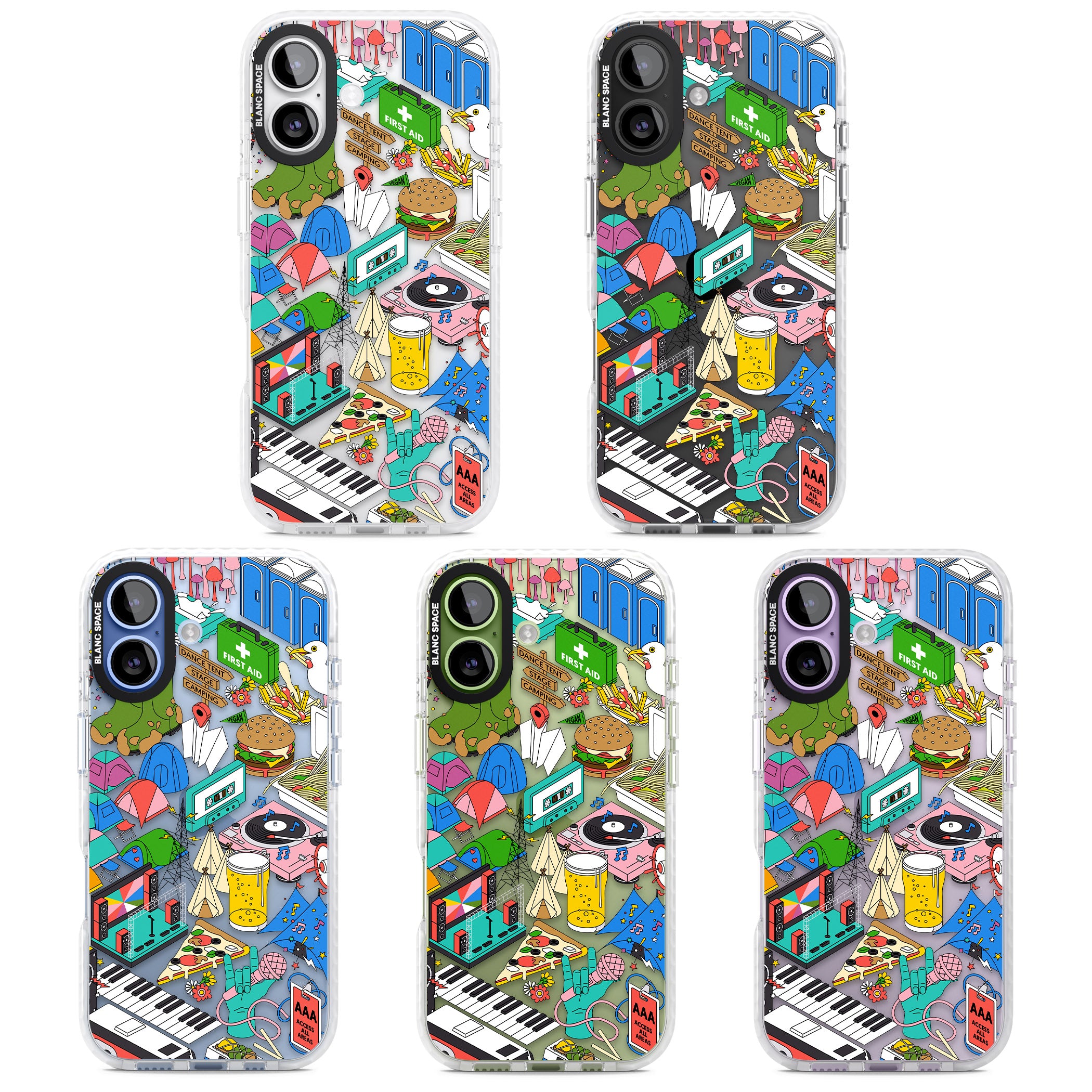 Festival Frenzy iPhone 17 Impact Clear Phone Case APT Impact Protection