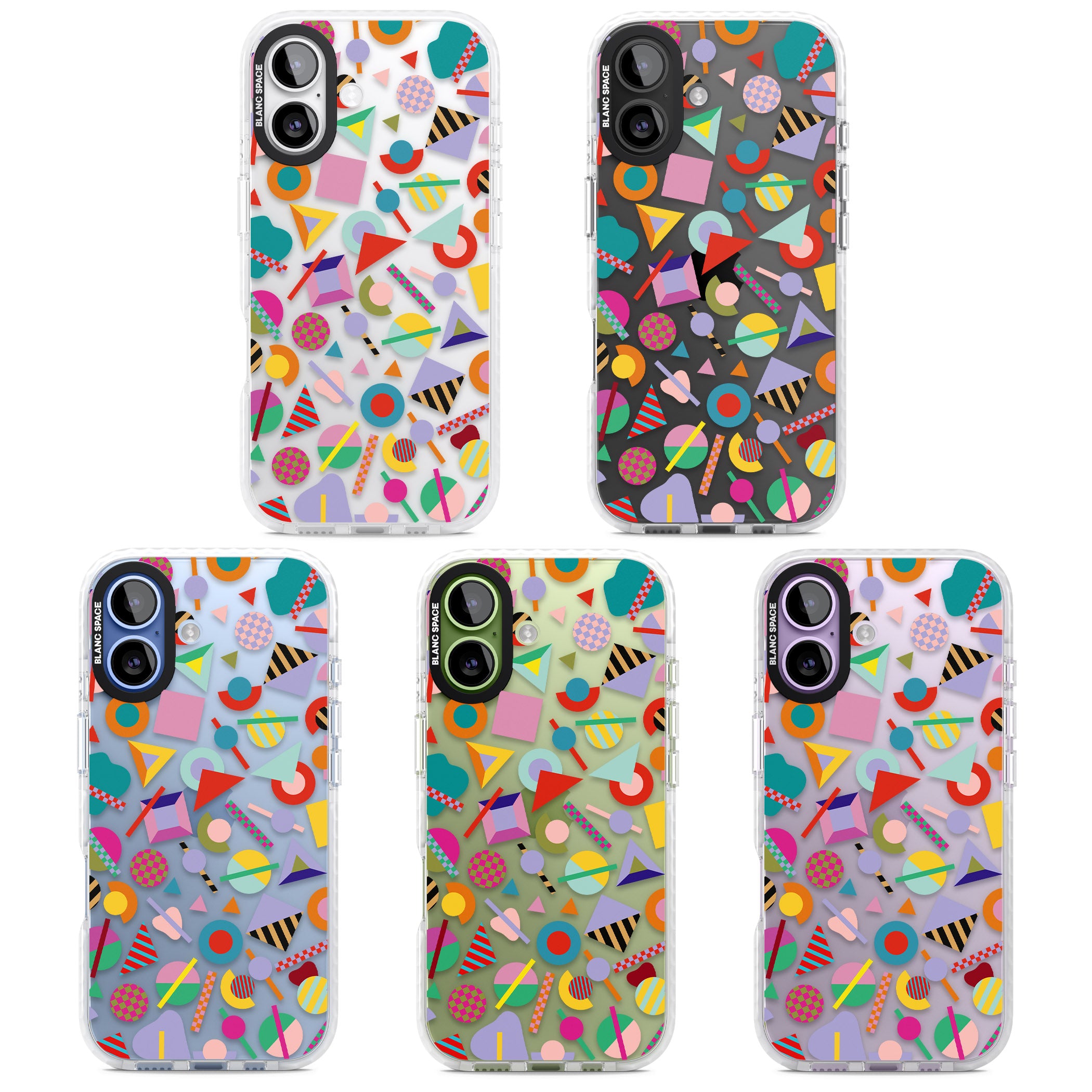 Retro Carnival Shapes iPhone 17 Impact Clear Phone Case APT Impact Protection