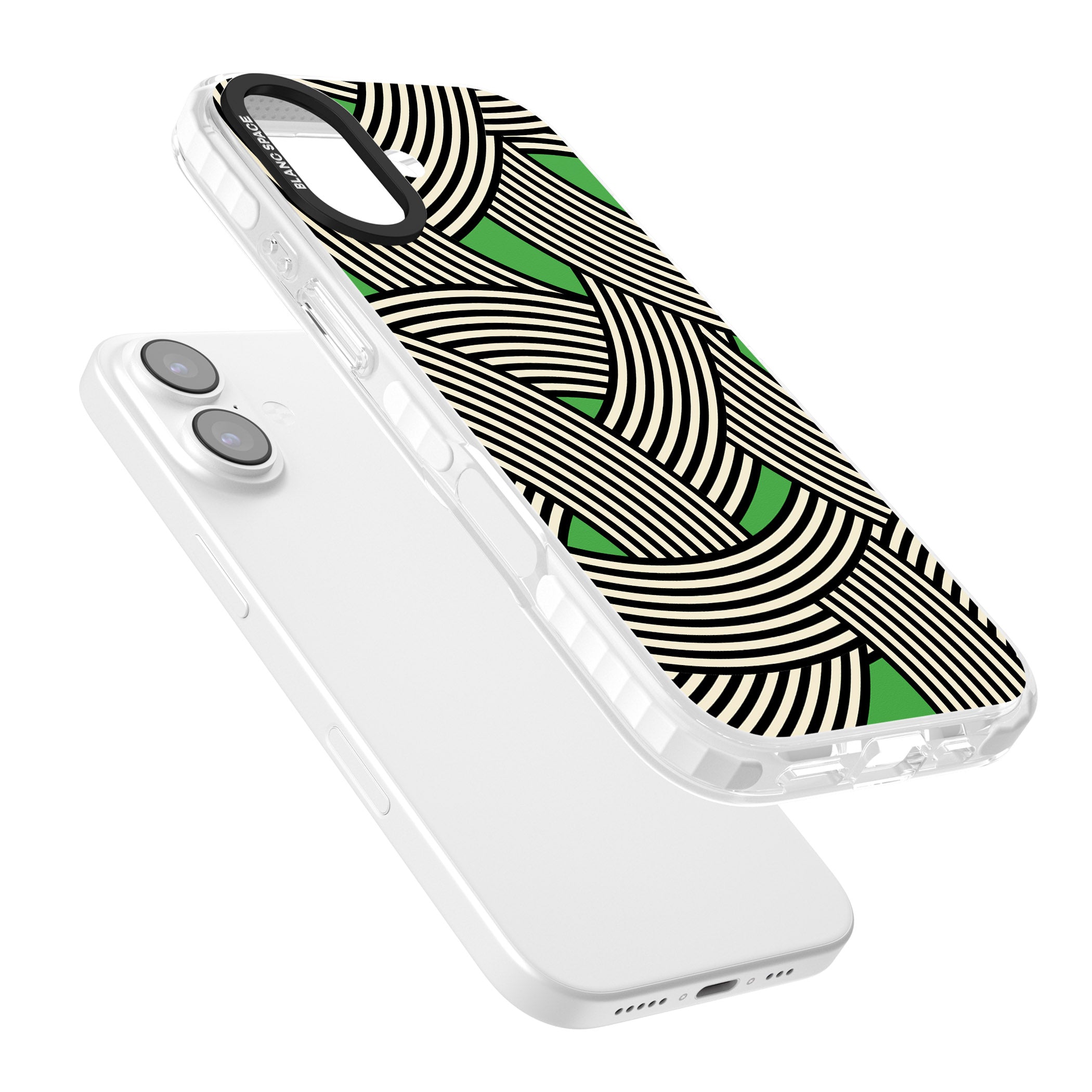 Green Optic Waves iPhone 17 Impact Clear Phone Case Colours