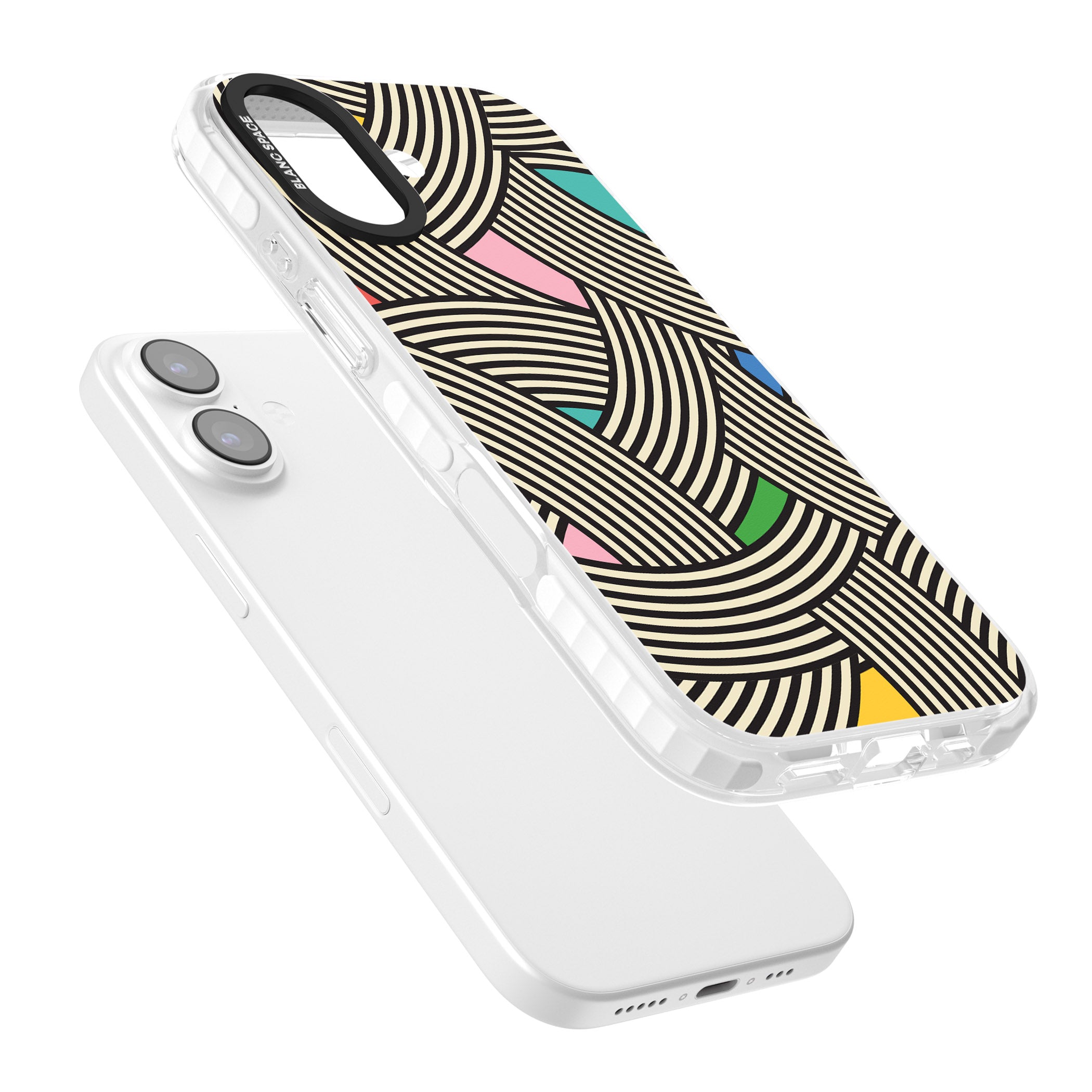 Multicolour Optic Waves iPhone 17 Impact Clear Phone Case Colours