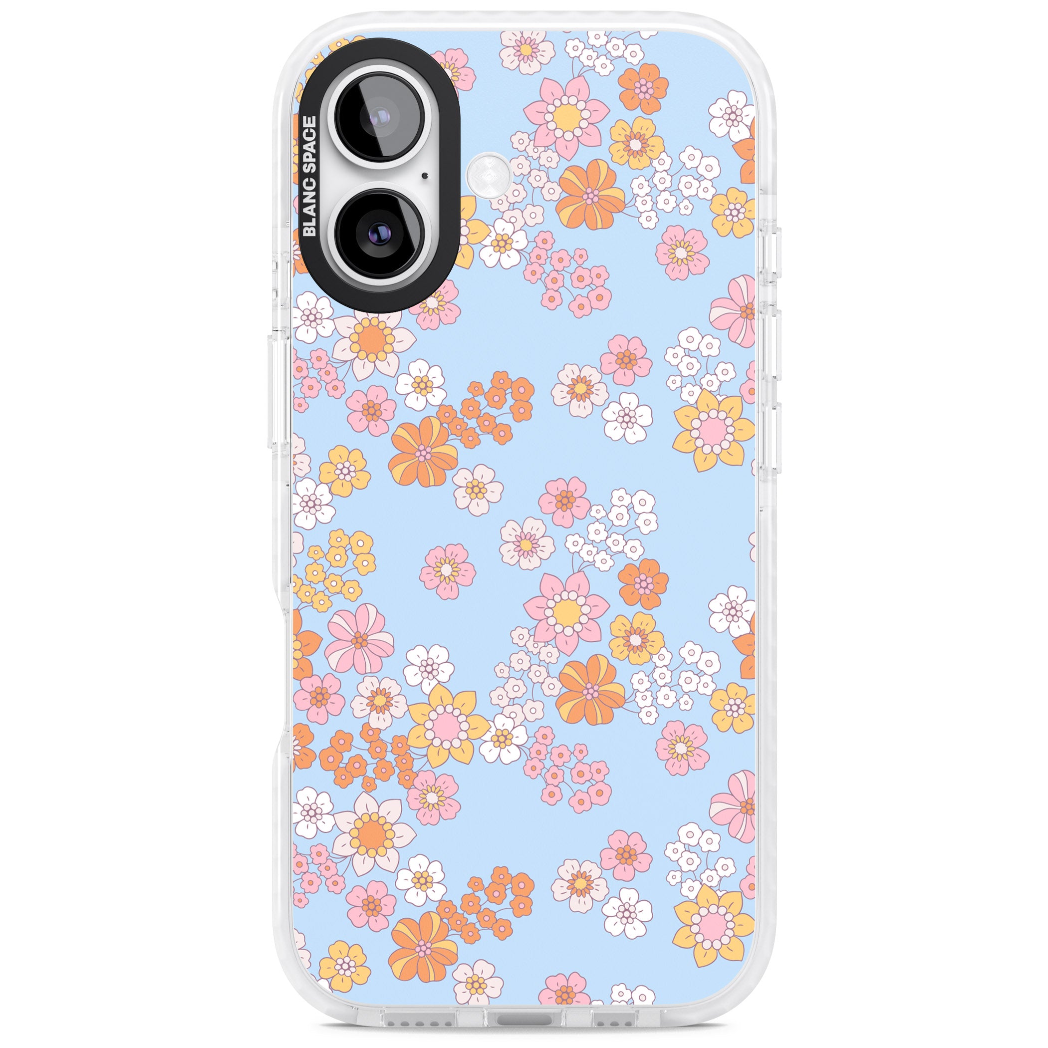 Lake Blue Flower Mix iPhone 17 Impact Clear Phone Case