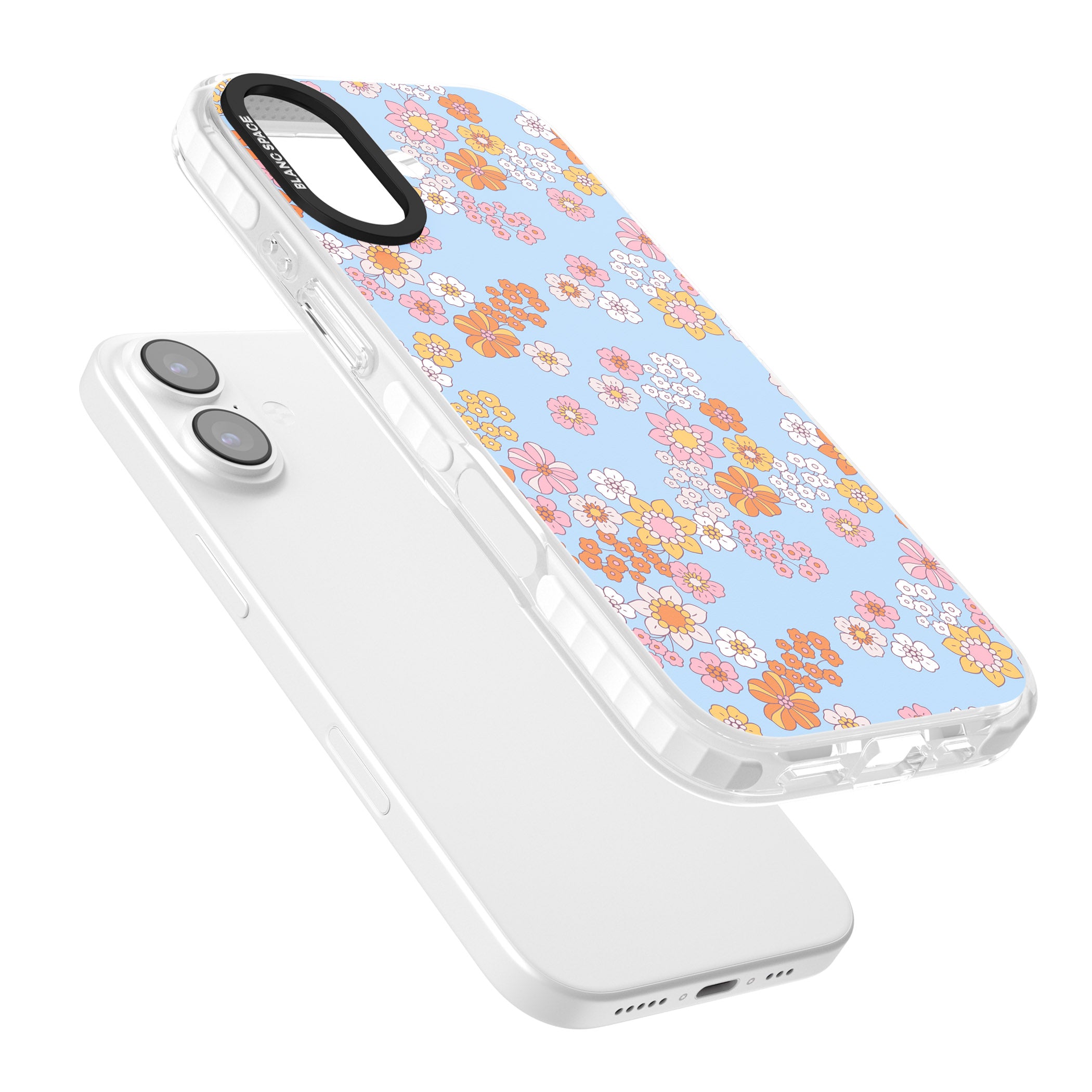 Lake Blue Flower Mix iPhone 17 Impact Clear Phone Case Colours