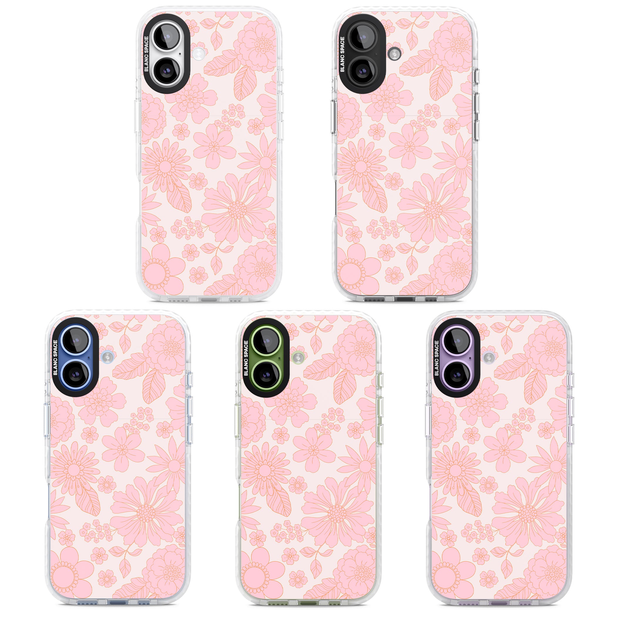 Gentle Pink Flowers iPhone 17 Impact Clear Phone Case APT Impact Protection