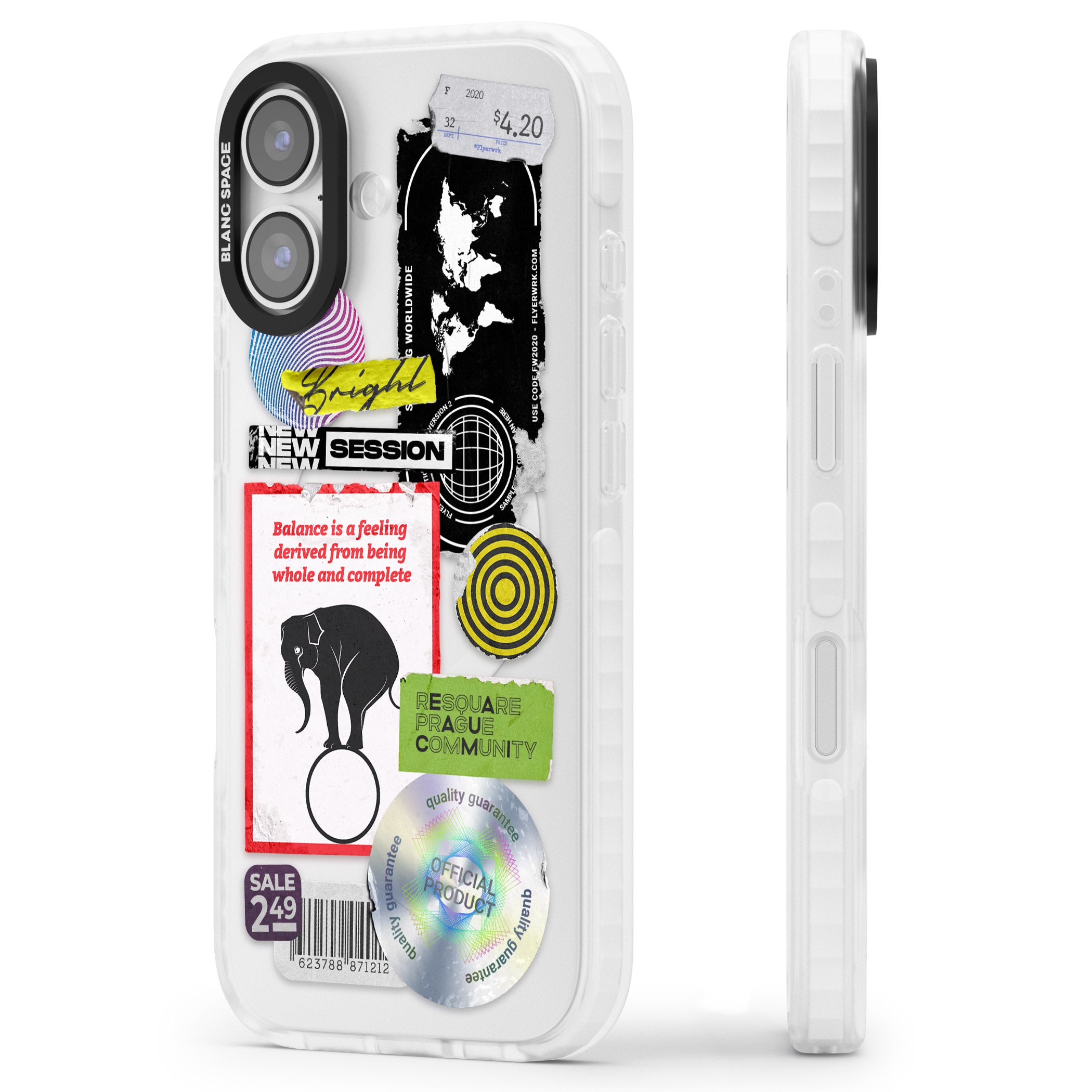 Peeled Sticker Mix iPhone 17 Impact Clear Phone Case Side Profile