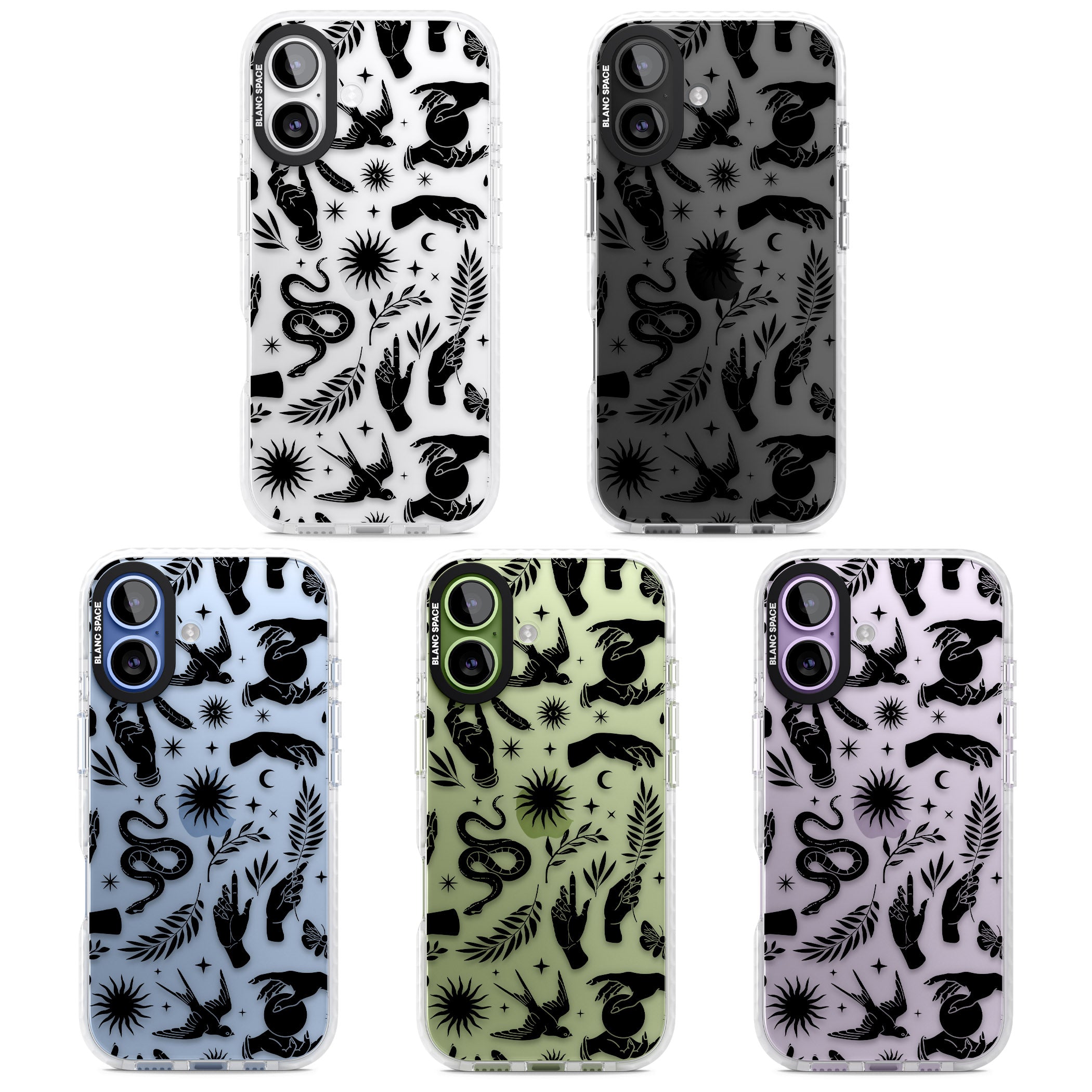Celestial Pattern (Black) iPhone 17 Impact Clear Phone Case APT Impact Protection