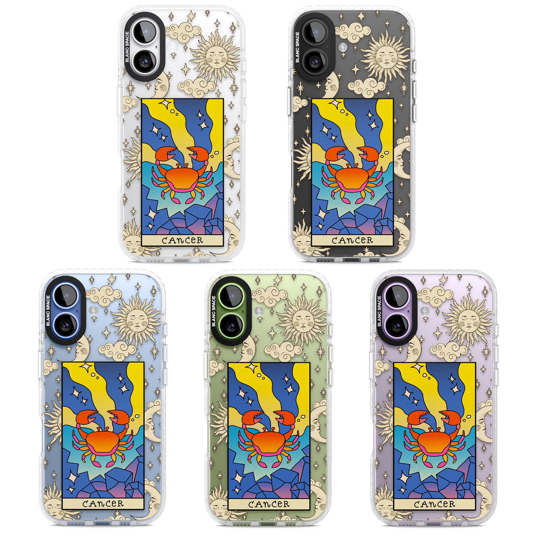 Celestial Zodiac Cancer iPhone 17 Impact Clear Phone Case APT Impact Protection