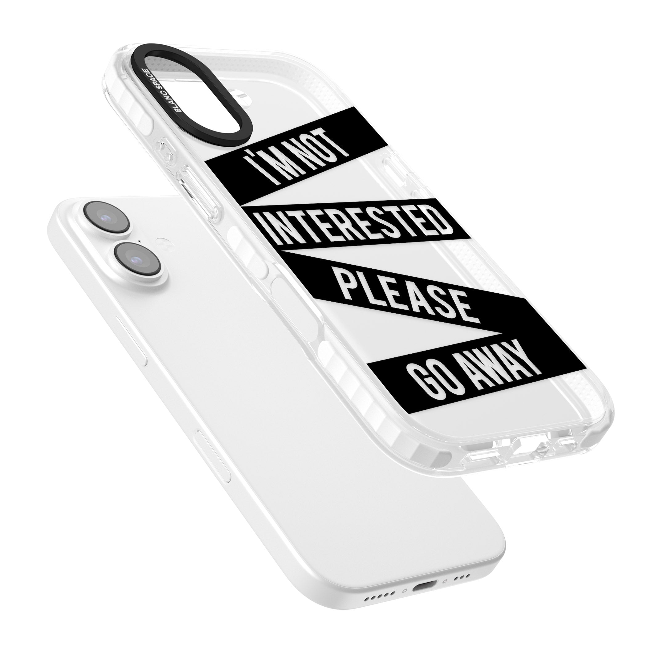 Not Interested Warning iPhone 17 Impact Clear Phone Case Colours