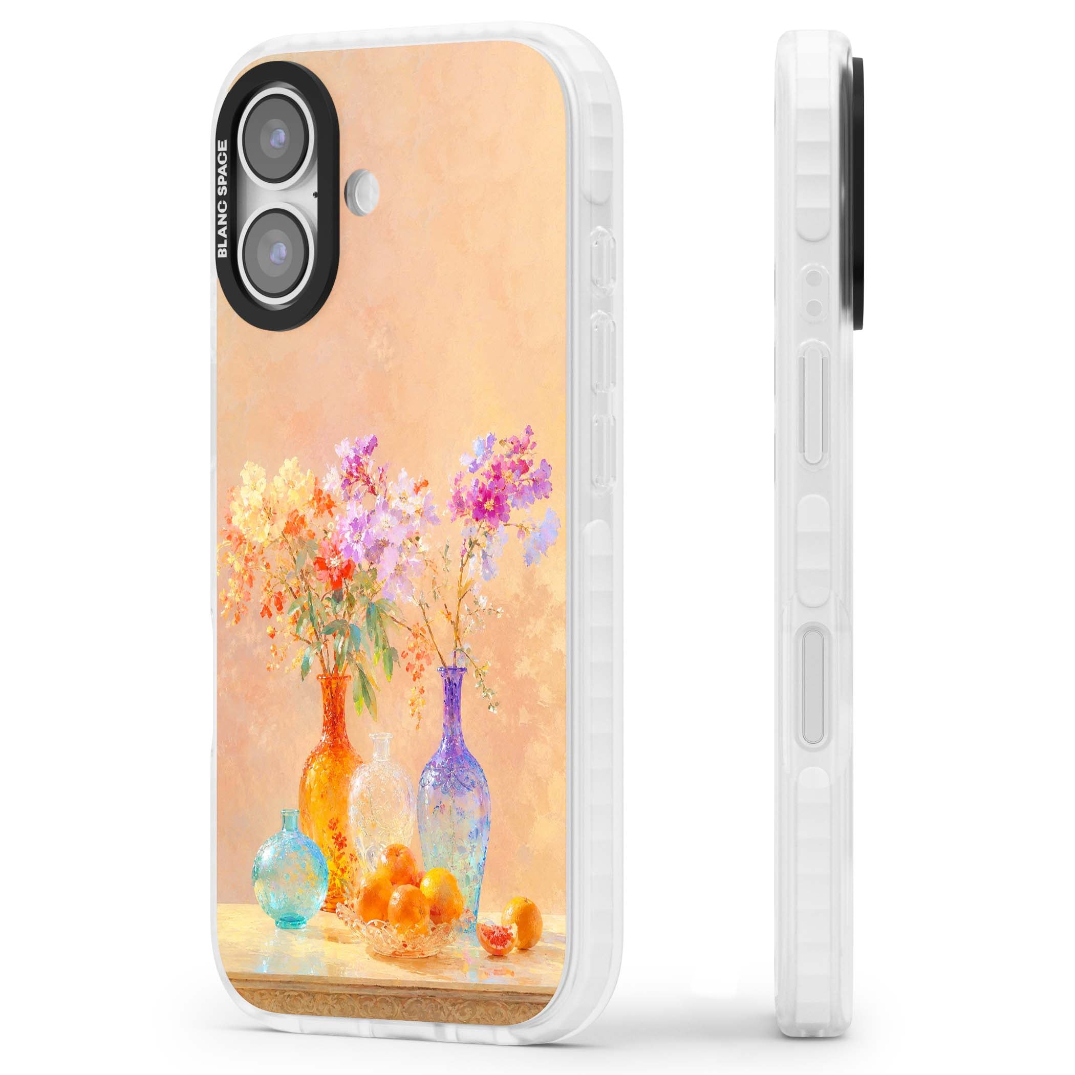 Peach Glass art iPhone case | Black Impact case for iPhone 17