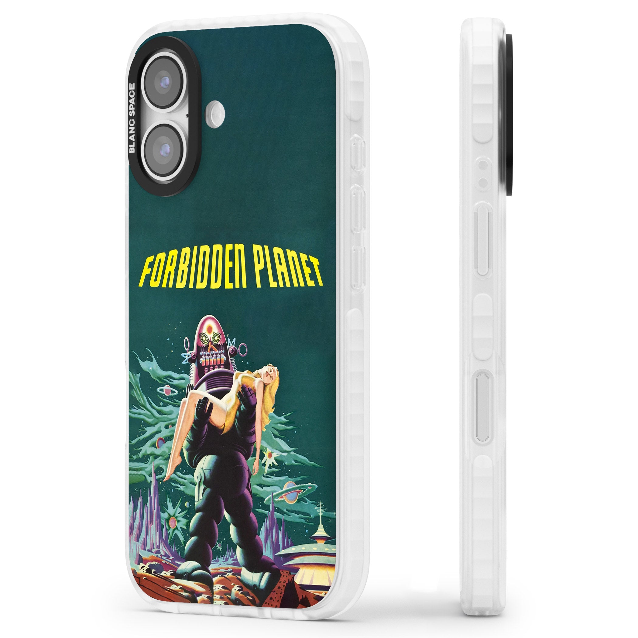 Forbidden Planet Poster iPhone 17 Impact Clear Phone Case Side Profile