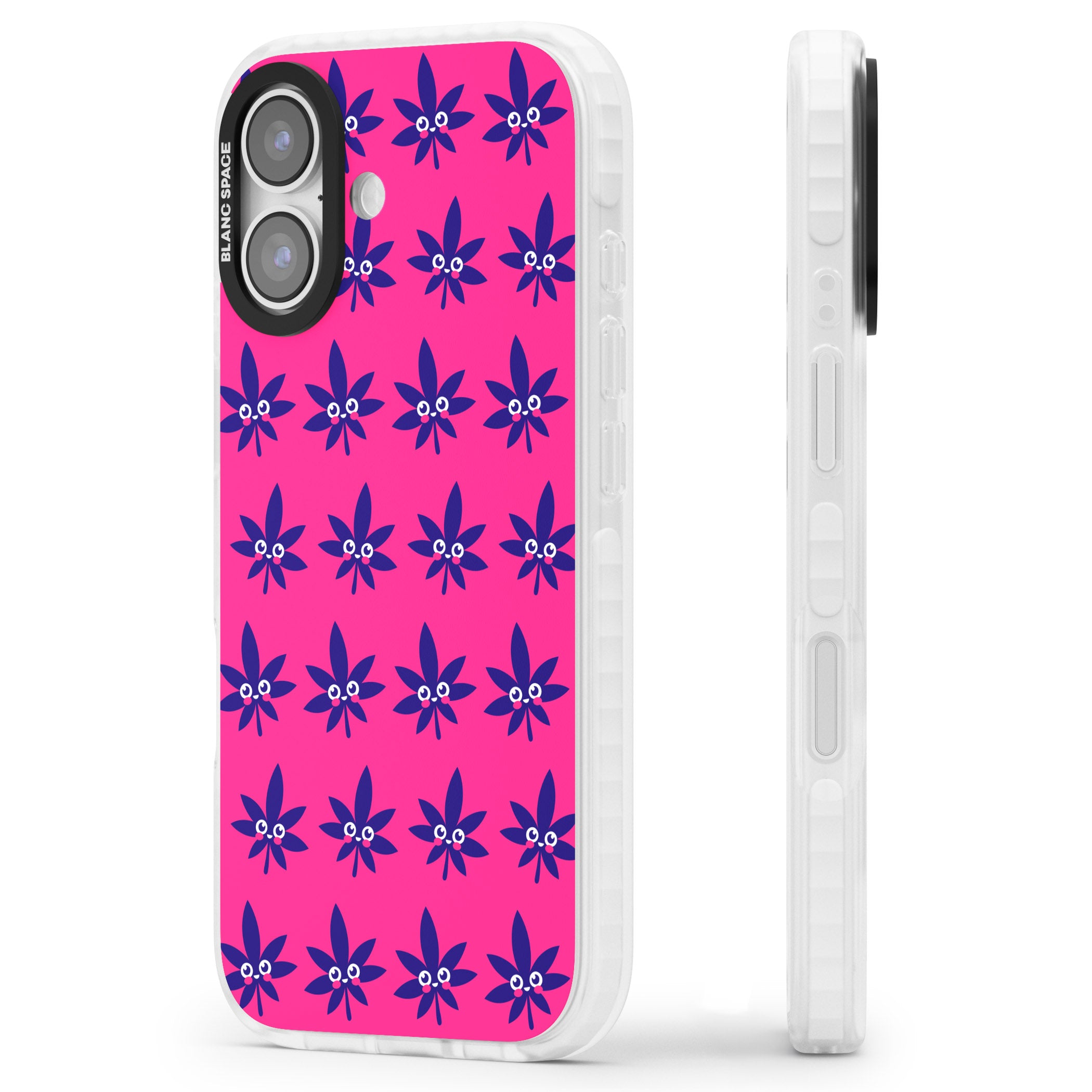 Pink Sativa iPhone 17 Impact Clear Phone Case Side Profile