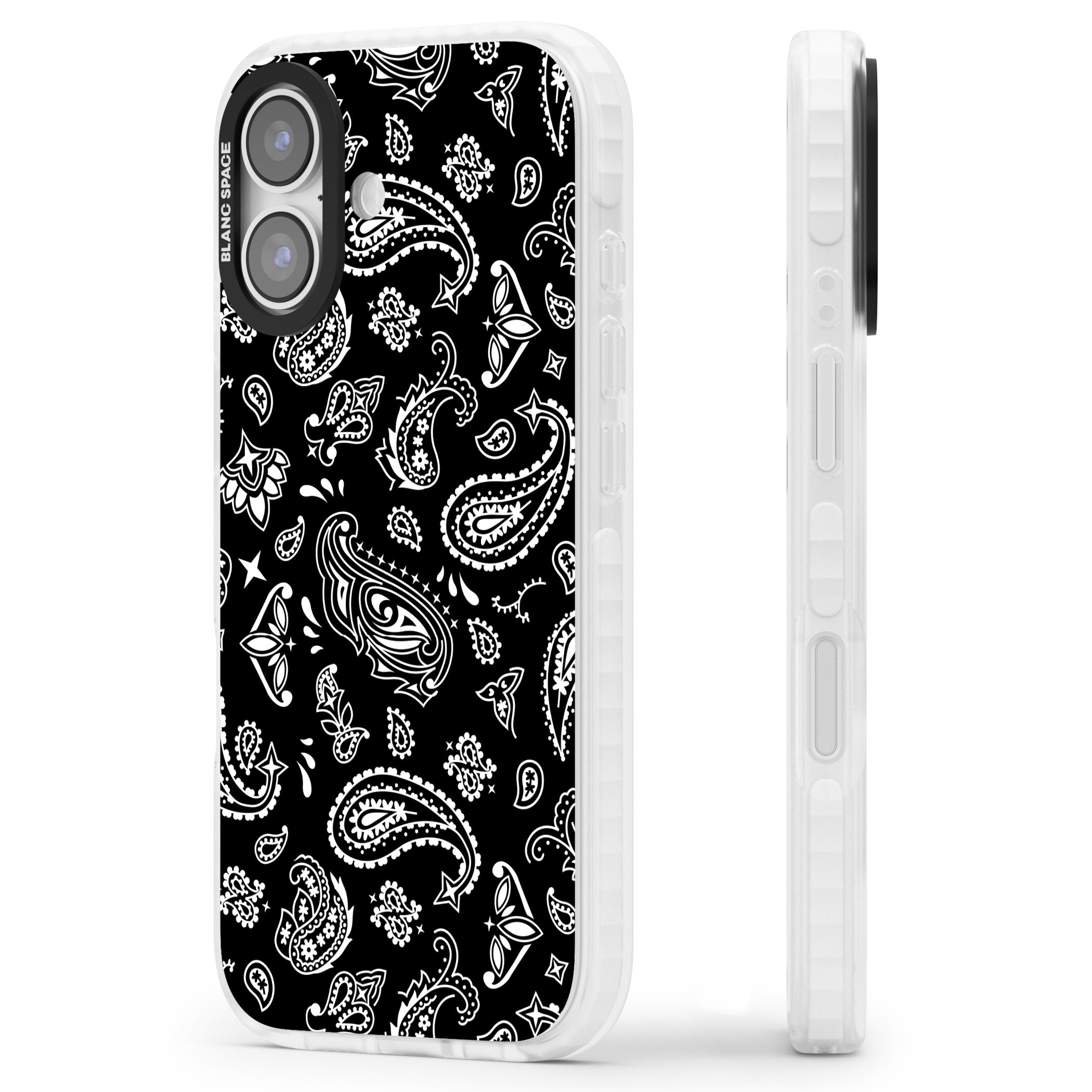 Black Bandana iPhone 17 Impact Clear Phone Case Side Profile
