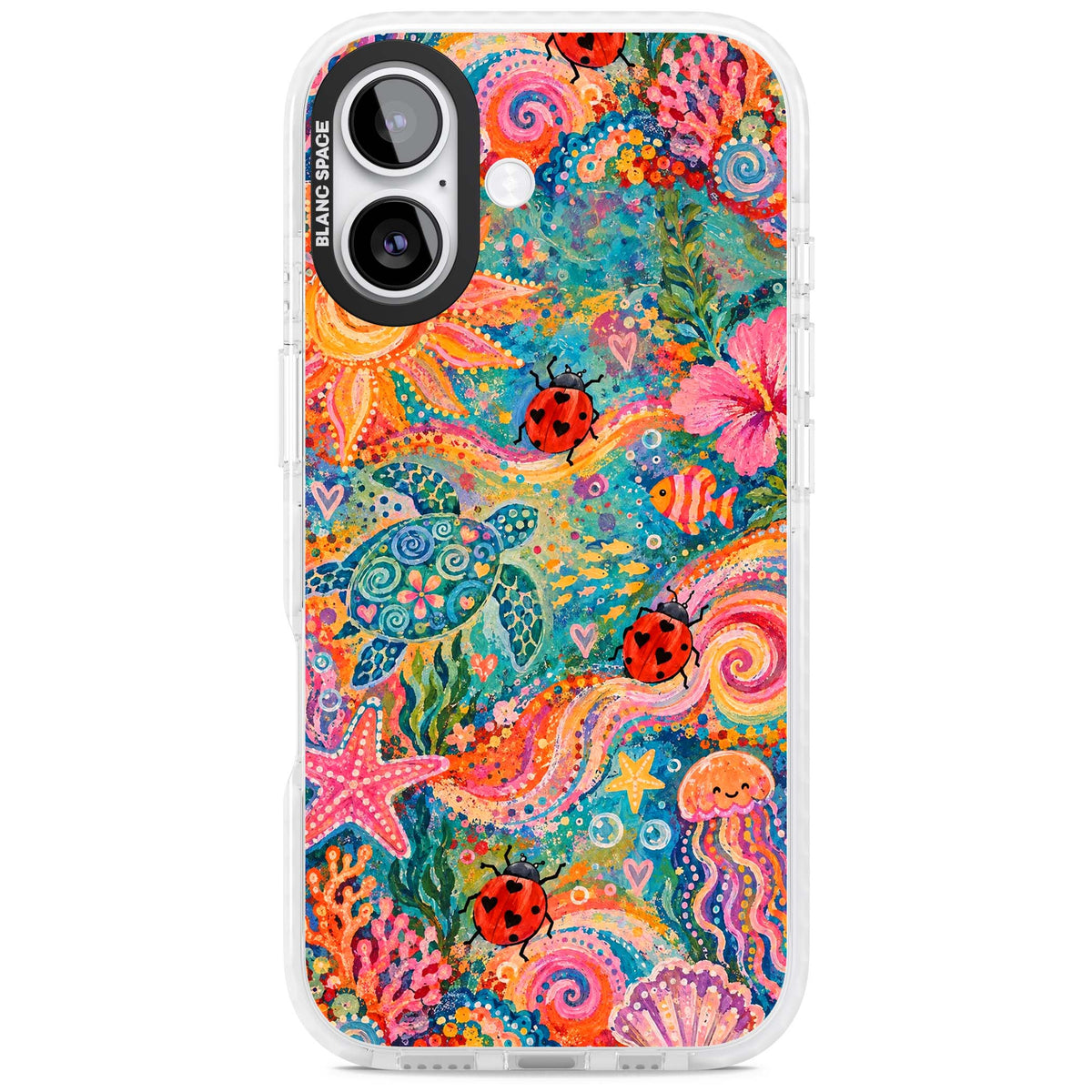 Coral Whimsy for her iPhone case | Black Impact case for iPhone 17