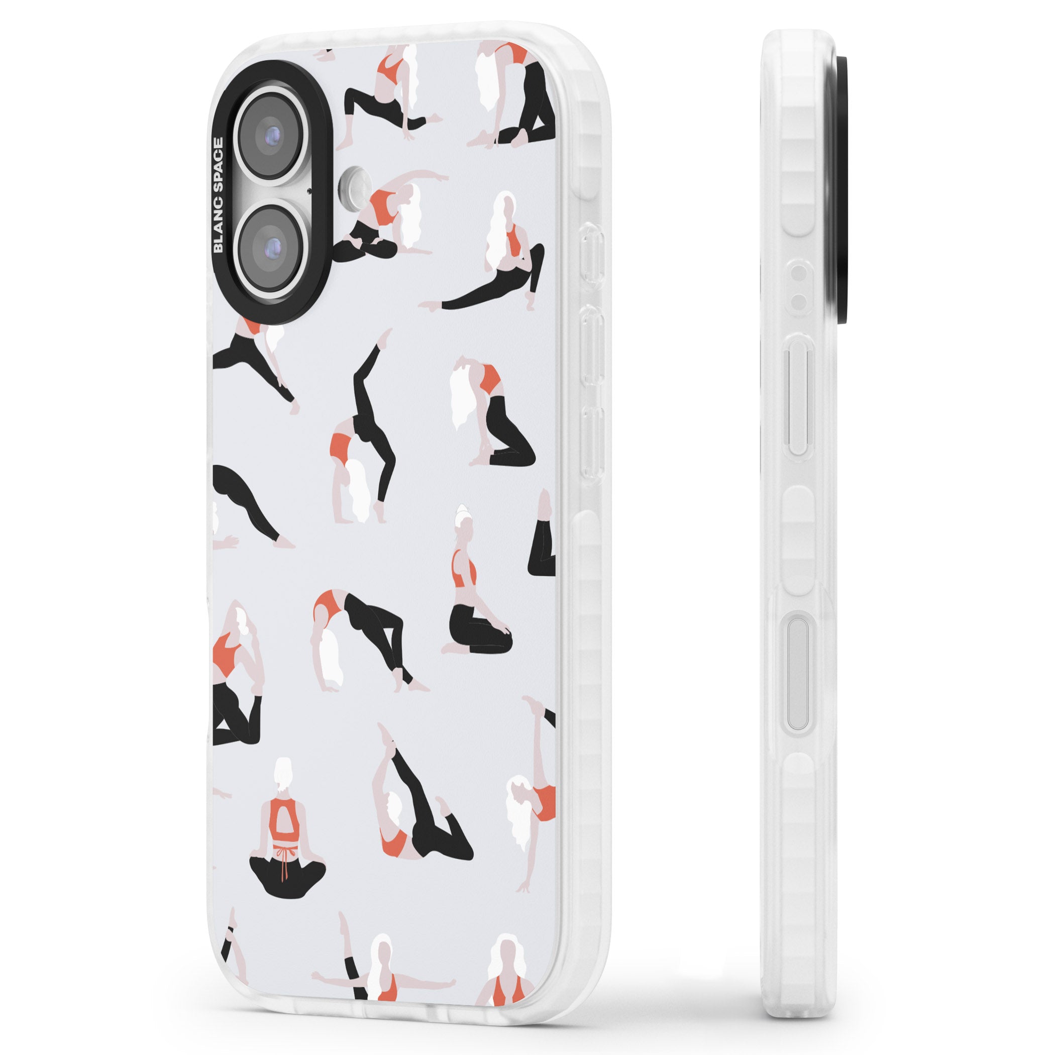 Yoga Poses Standard iPhone 17 Impact Clear Phone Case Side Profile